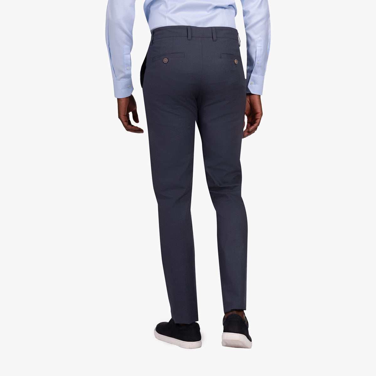 Chino aus Leinen und Baumwolle in mittelblau mittelblau Bild 2