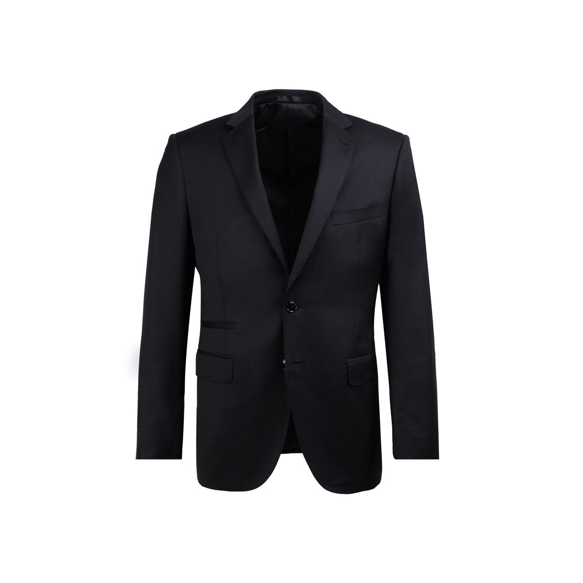 Schwarzes Herren-Sakko auf weißem Hintergrund.