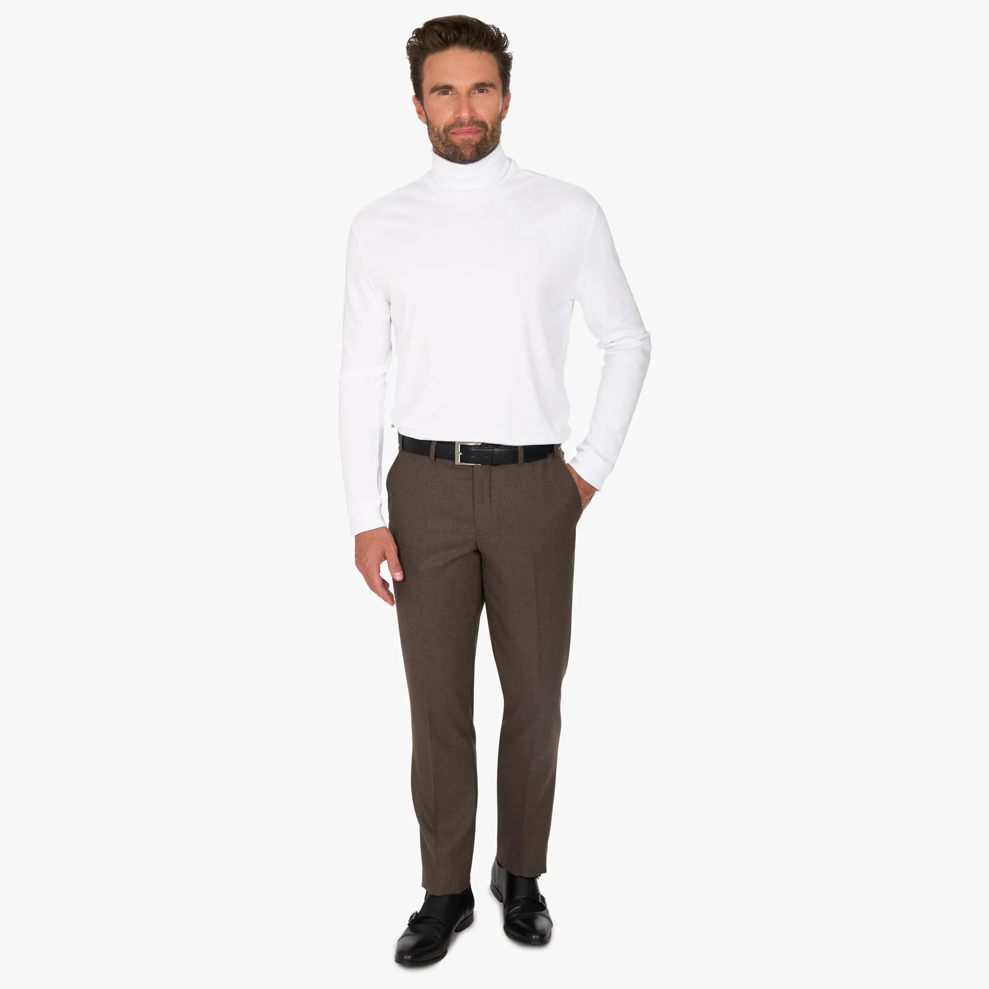 Langarm-Rollkragenshirt in Weiß weiss Bild 4