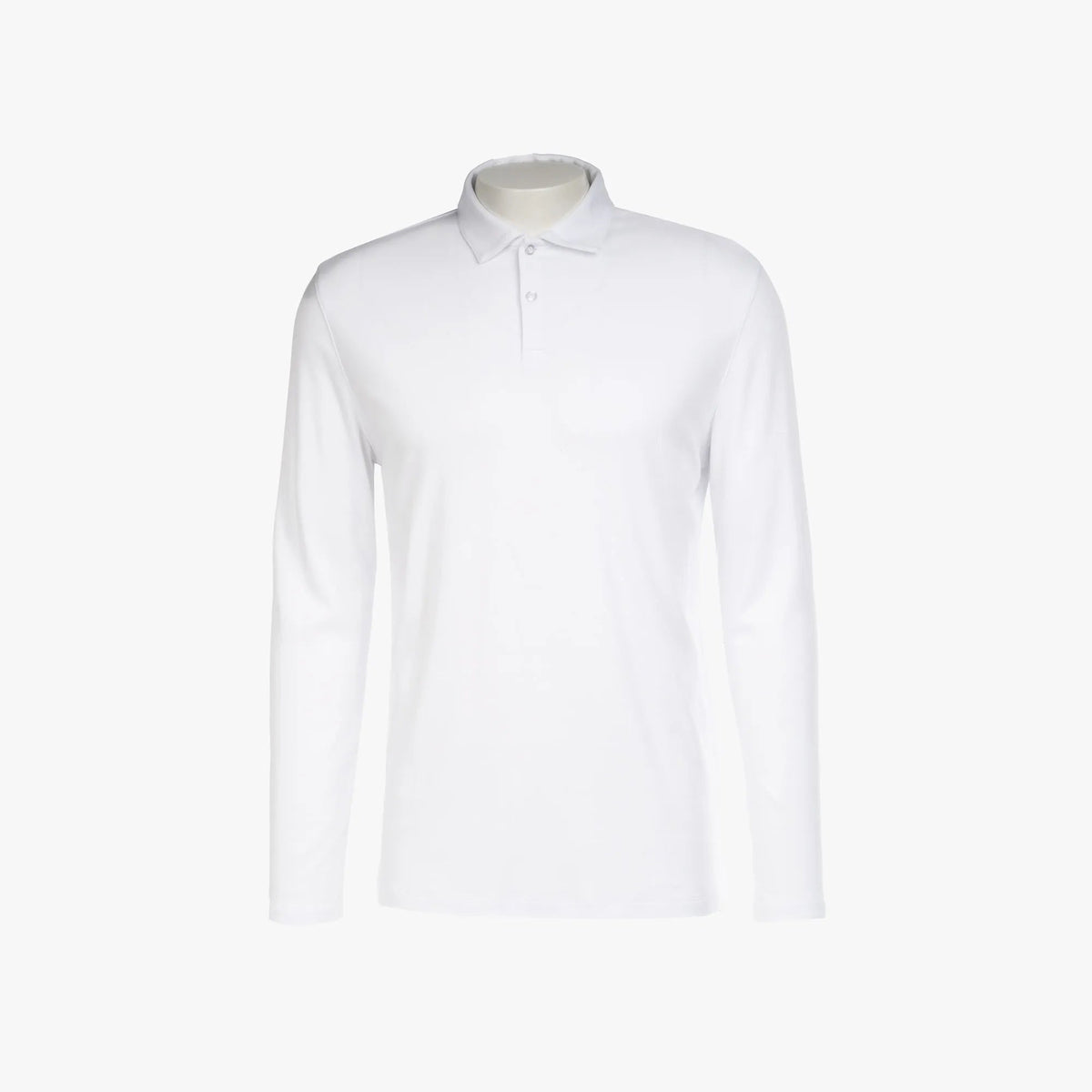 Langarm-Poloshirt aus Baumwolle und Modal in Weiß weiss Bild 3