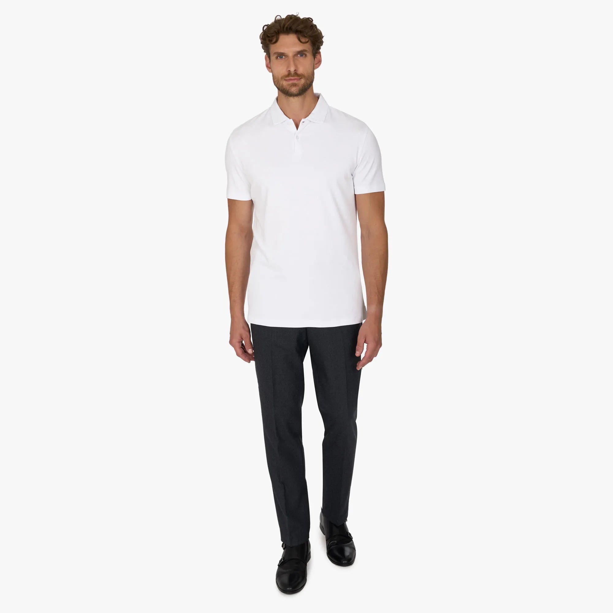 Poloshirt aus Baumwolle und Modal in Weiß weiss Bild 5