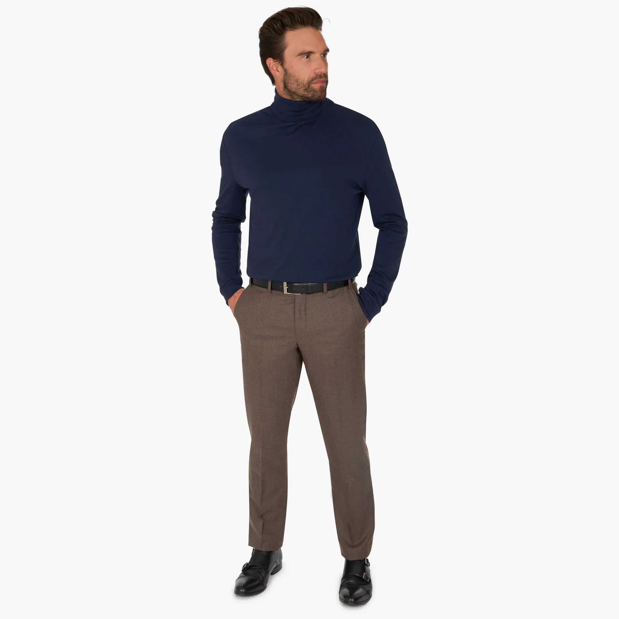 Langarm-Rollkragenshirt in Dunkelblau dkl. blau Bild 5