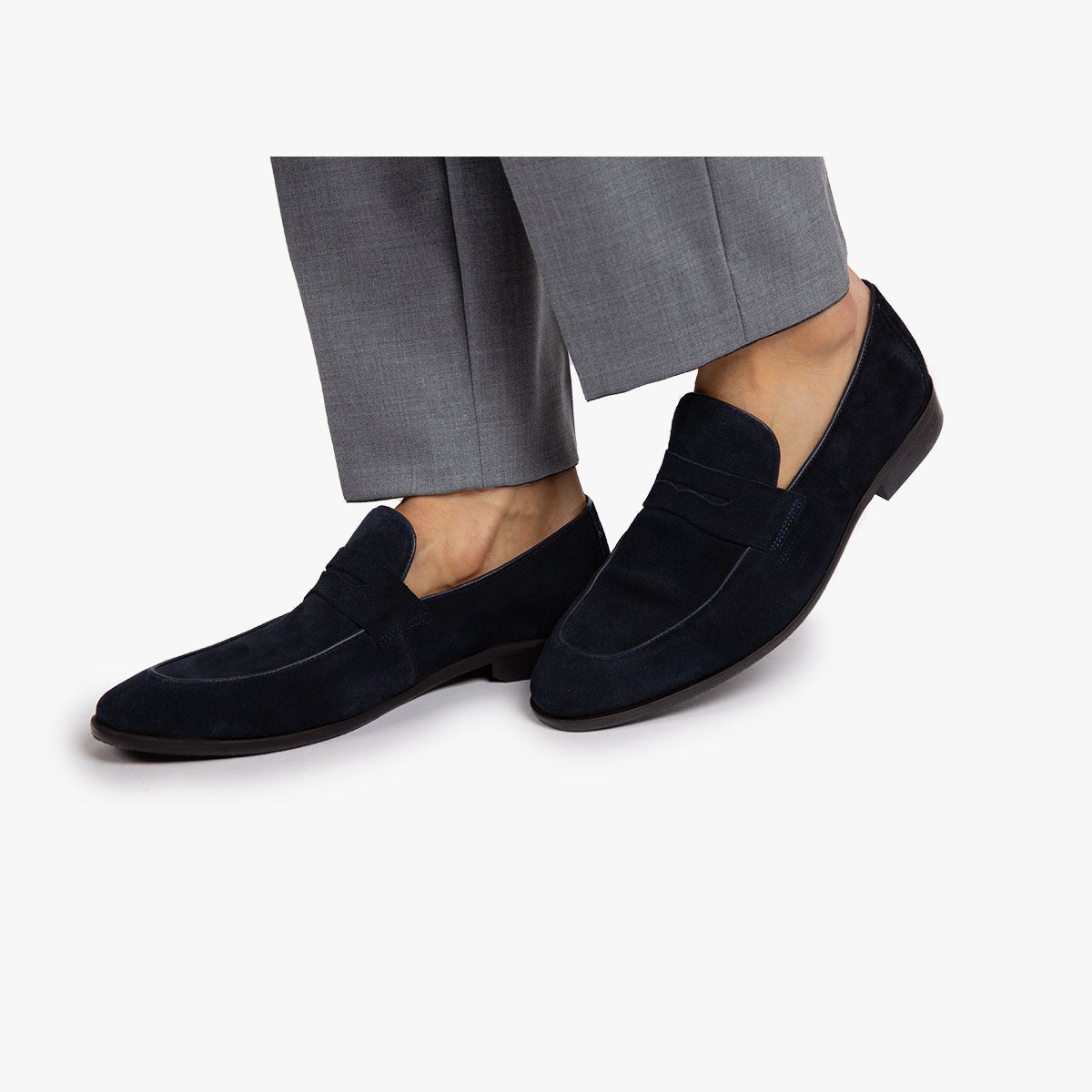 Penny Loafers aus Veloursleder in Dunkelblau dkl. blau Bild 4