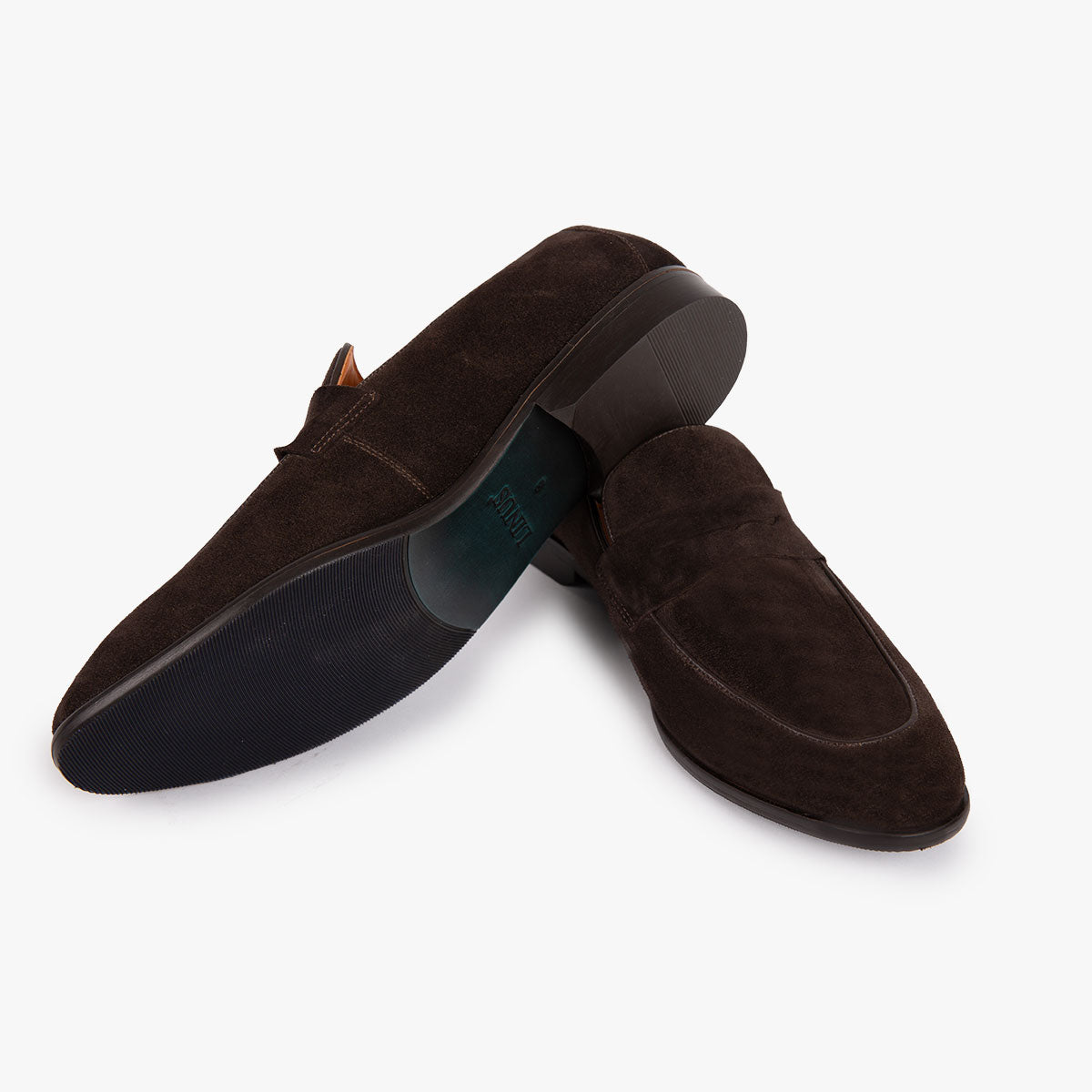 Penny Loafers aus Veloursleder in braun dkl. braun Bild 3