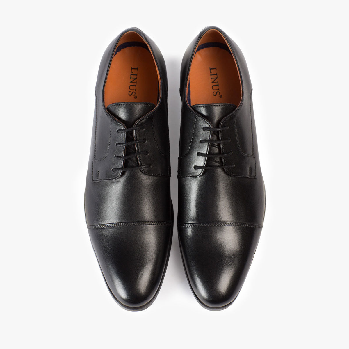 Derby mit Kappe aus Glattleder in schwarz Black/Parma Bild 1