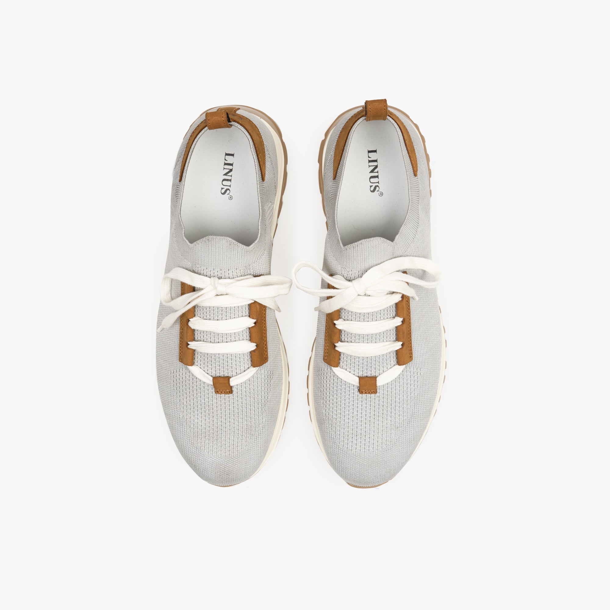 Geschnürter Strick Sneaker in Grau hellgrau Bild 1