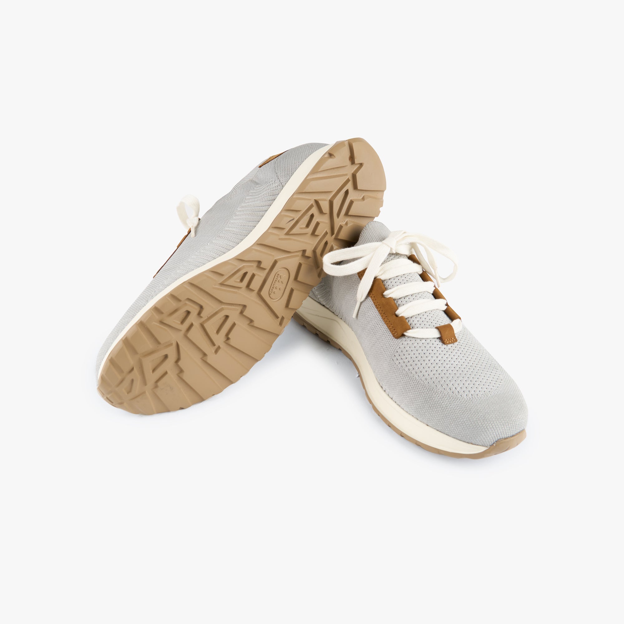 Geschnürter Strick Sneaker in Grau hellgrau Bild 3