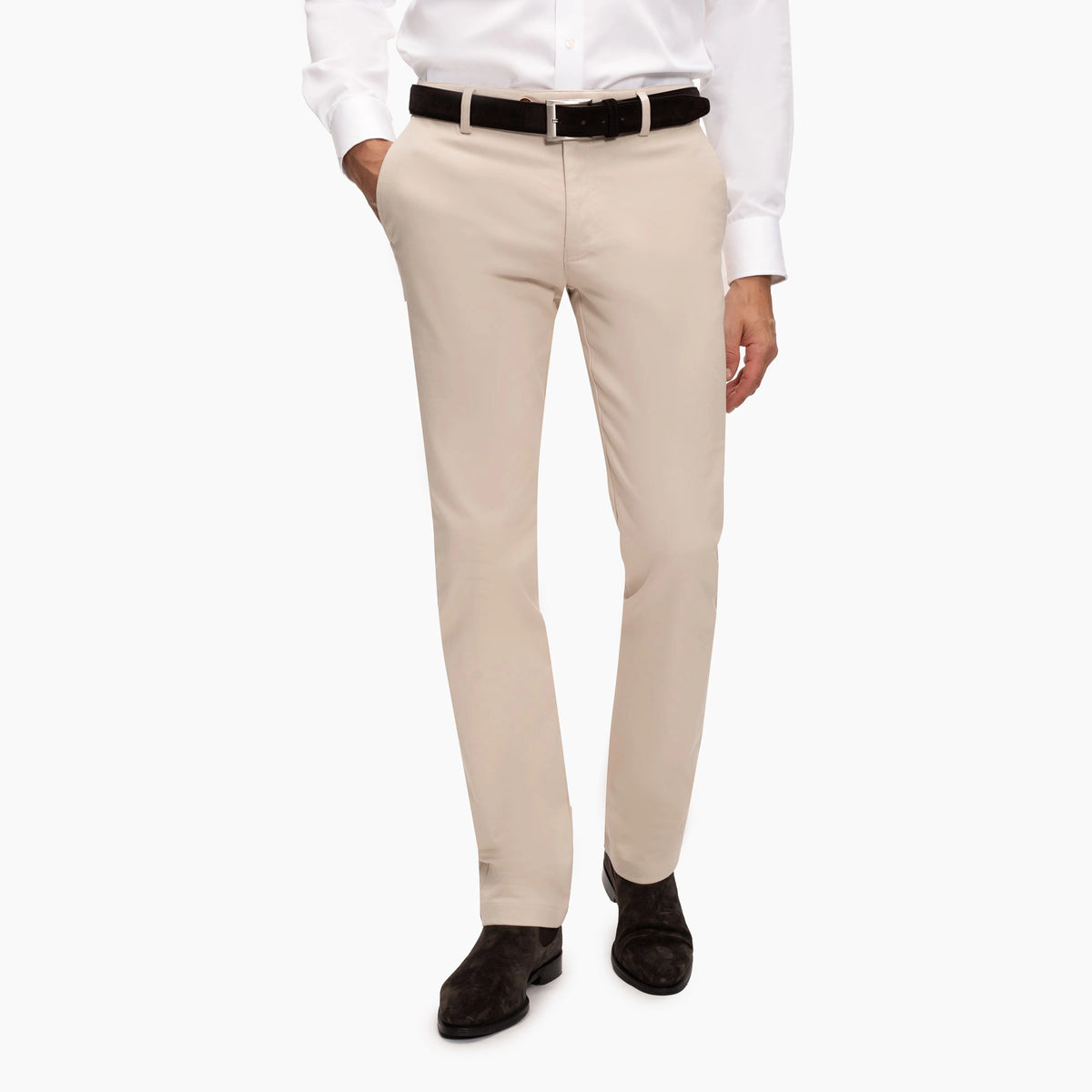Chino aus Baumwolle und Elasthan in Beige beige Bild 1