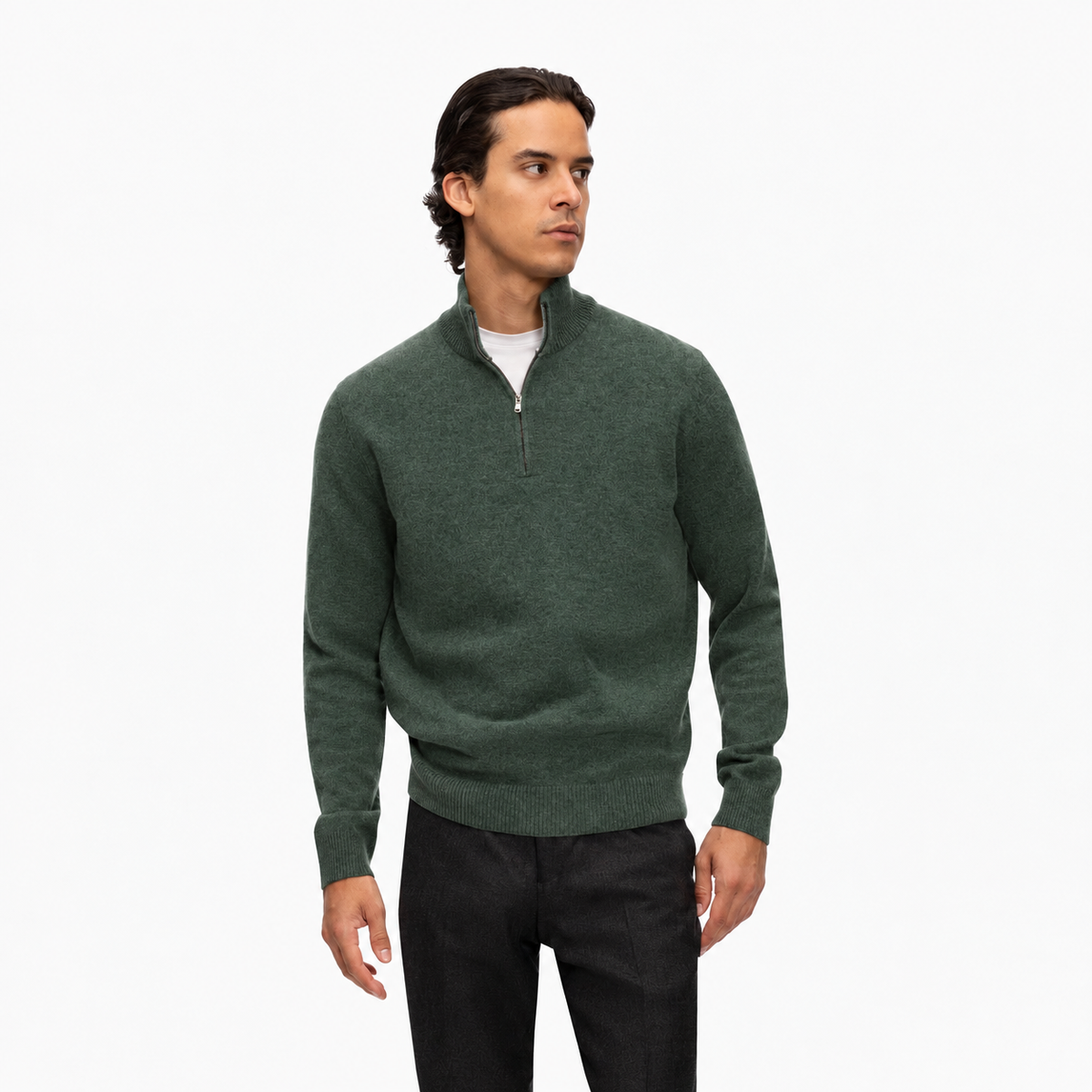 Kaschmirpullover Troya in Grün PE25086-Swamp Bild 1