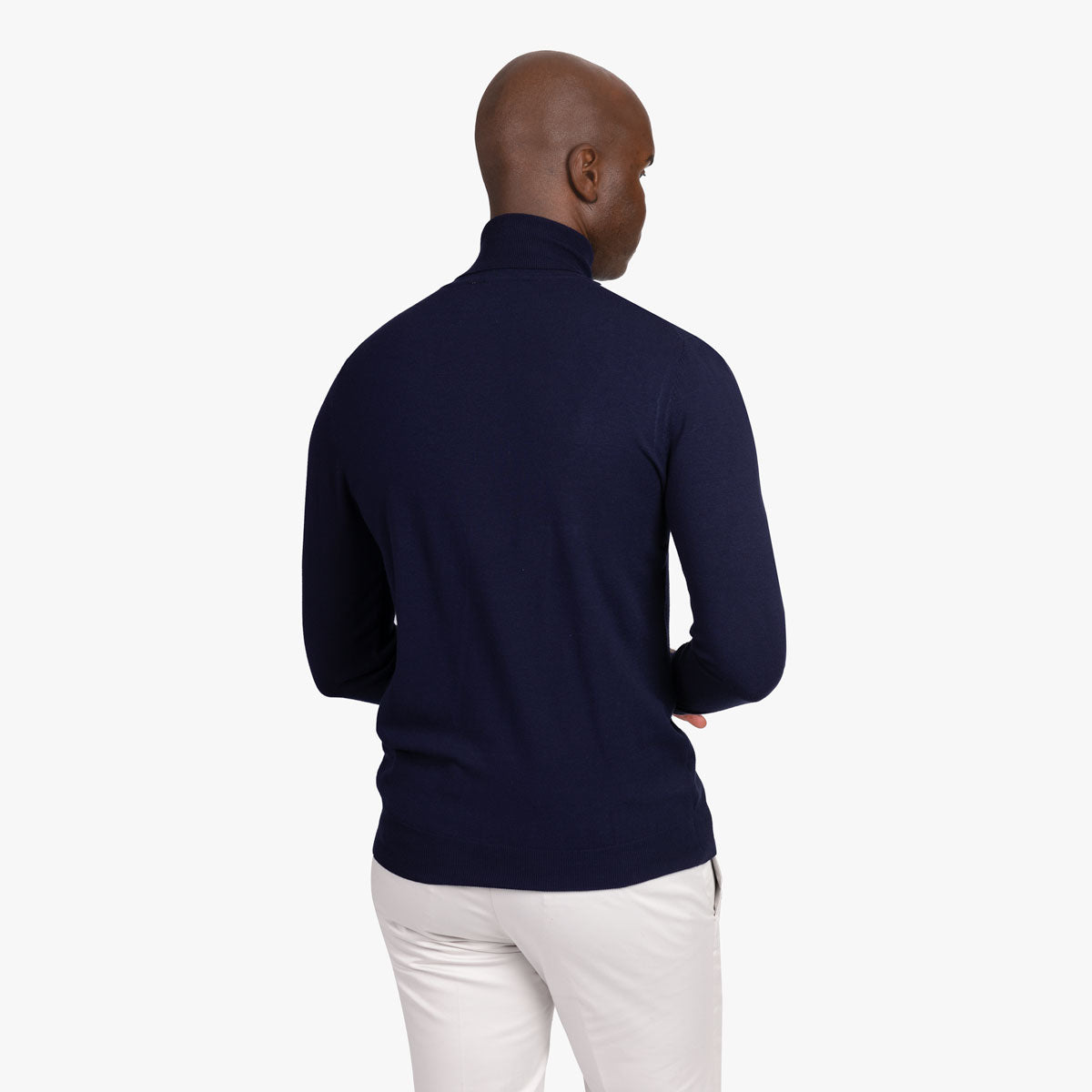 Rollkragenpullover aus Feinstrick in dunkelblau AF847 Bild 2