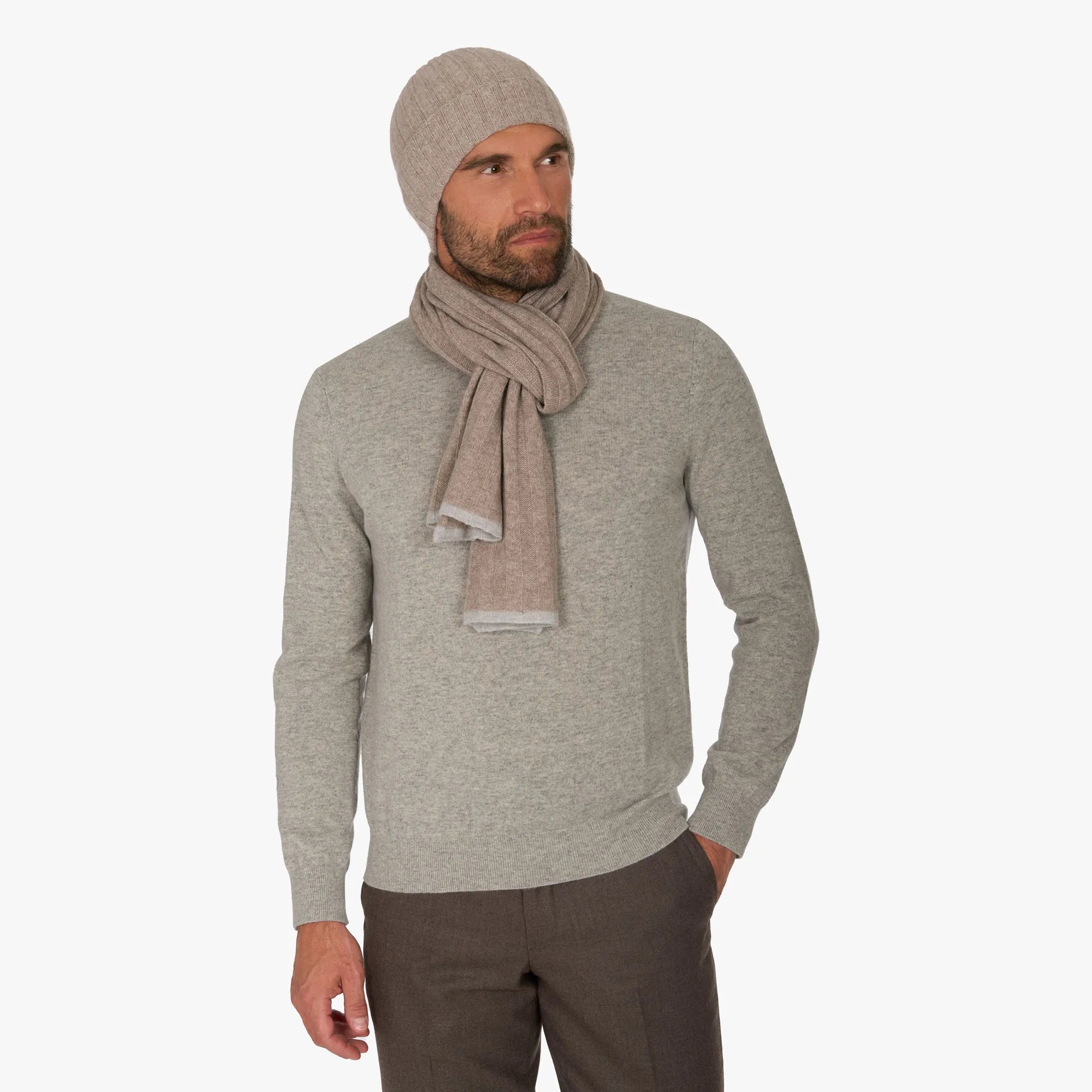 Mütze aus Kaschmir in Beige 25890 Bild 3