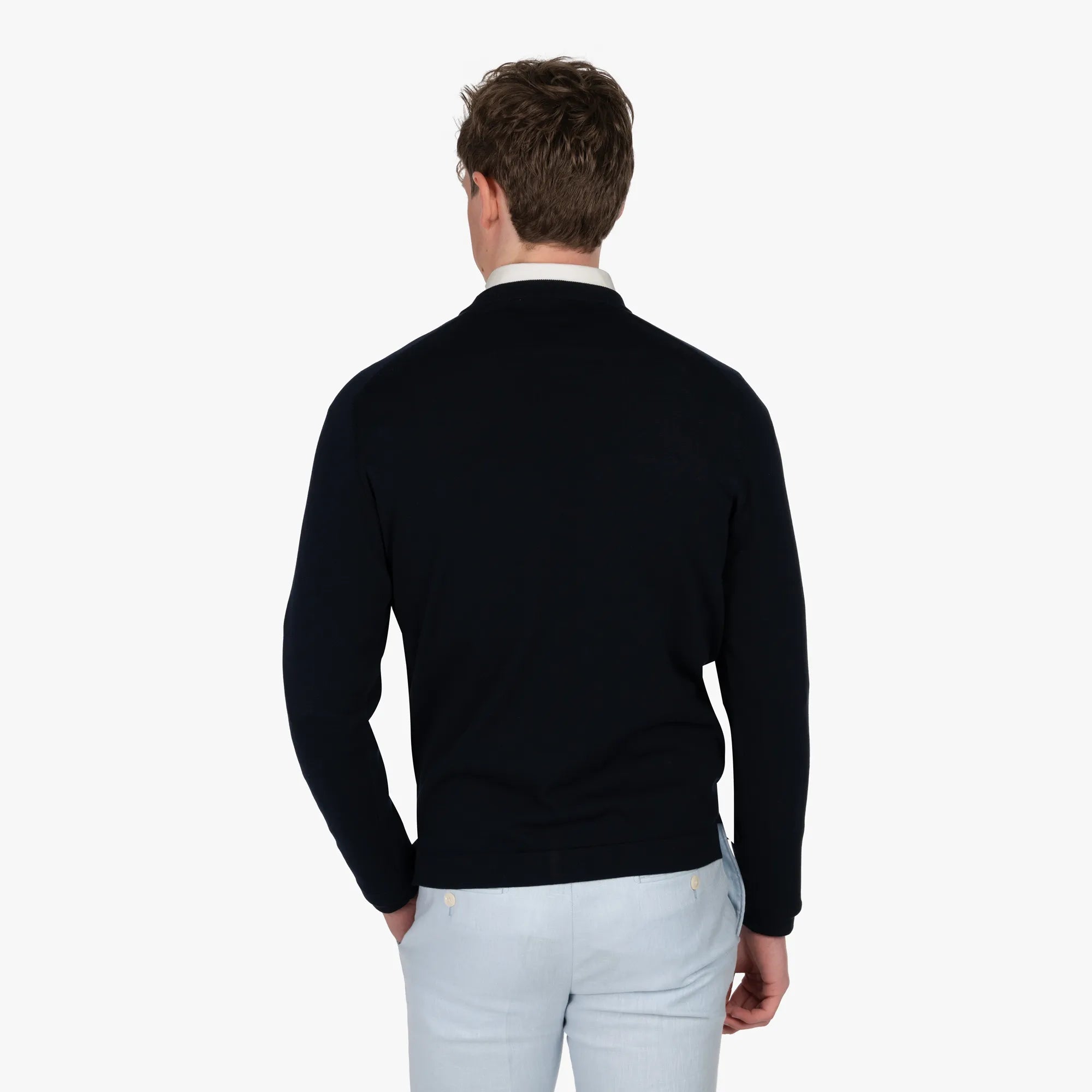 Feinstrickpullover aus Baumwolle/Seide in Blau dkl. blau Bild 2