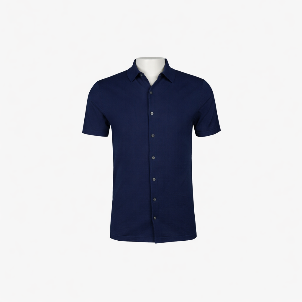 Poloshirt mit Knopfleiste in Dunkelblau dkl. blau Bild 2