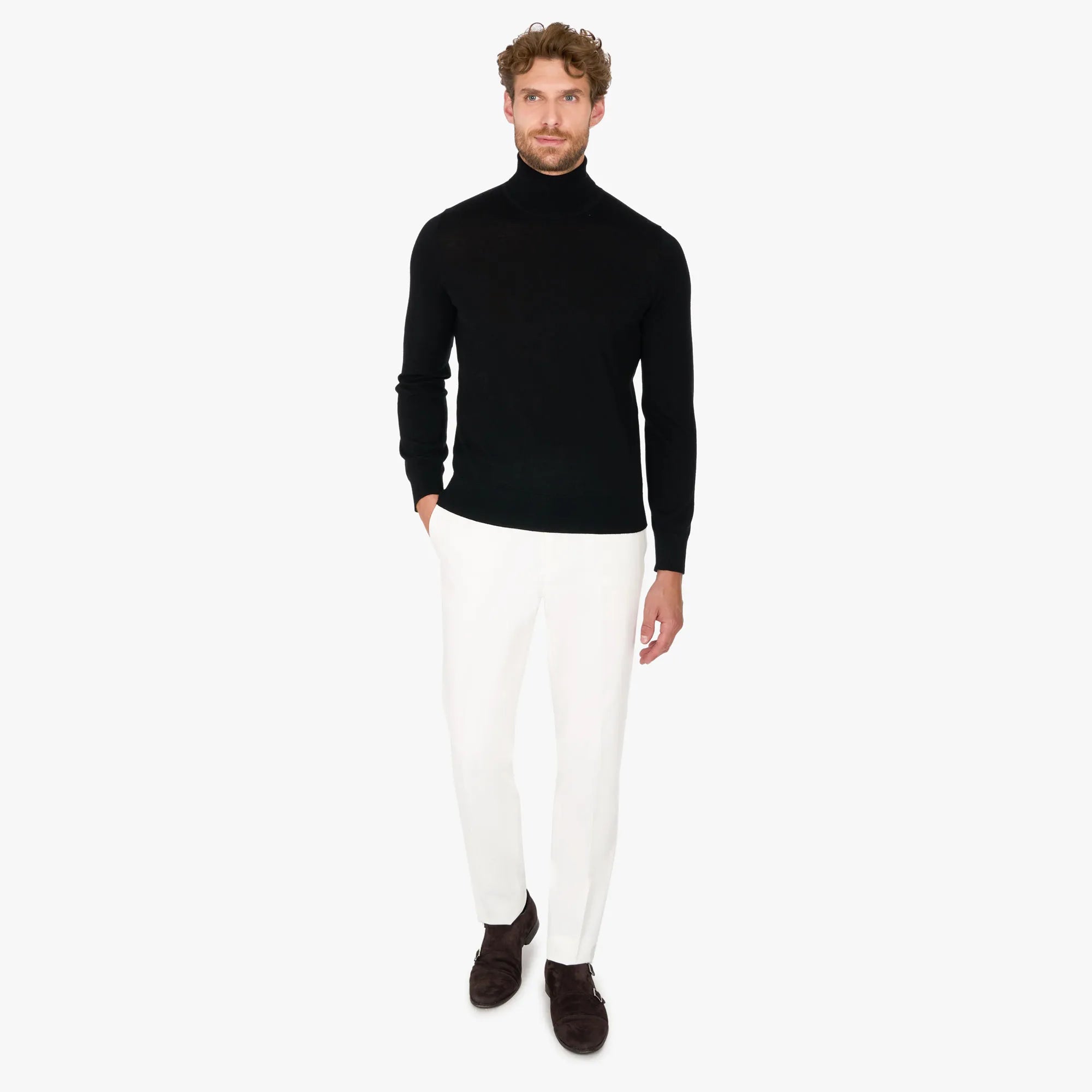 Rollkragenpullover aus Schurwolle in Schwarz schwarz Bild 5