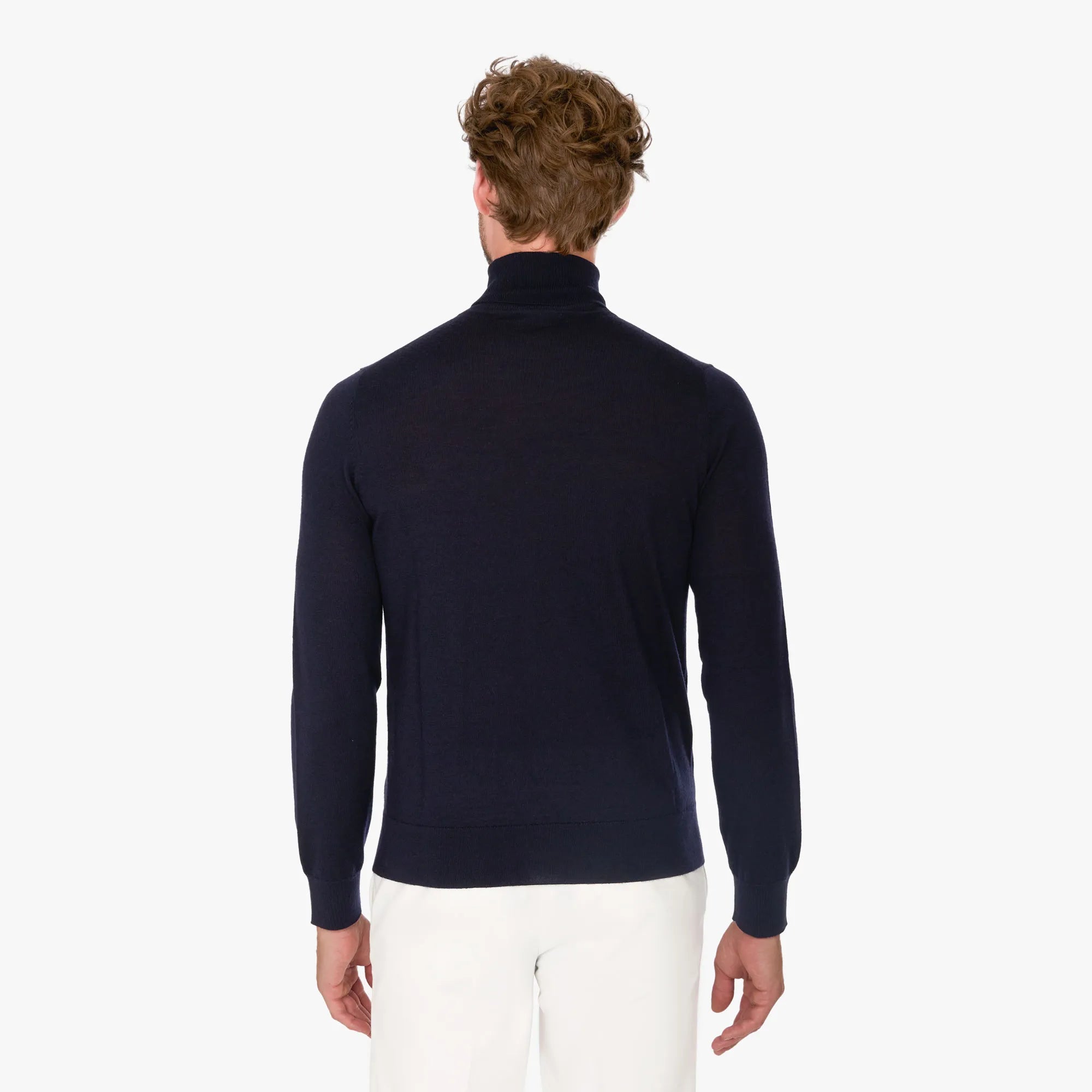 Rollkragenpullover aus Schurwolle in Dunkelblau dkl. blau Bild 2