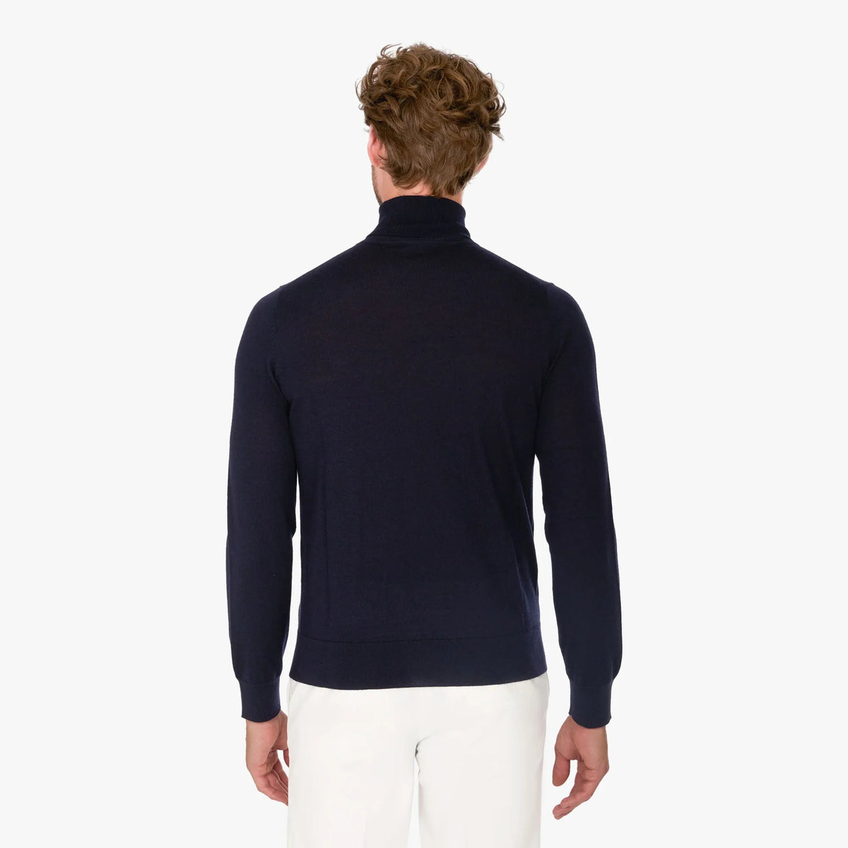 Rollkragenpullover aus Schurwolle in Dunkelblau dkl. blau Bild 2