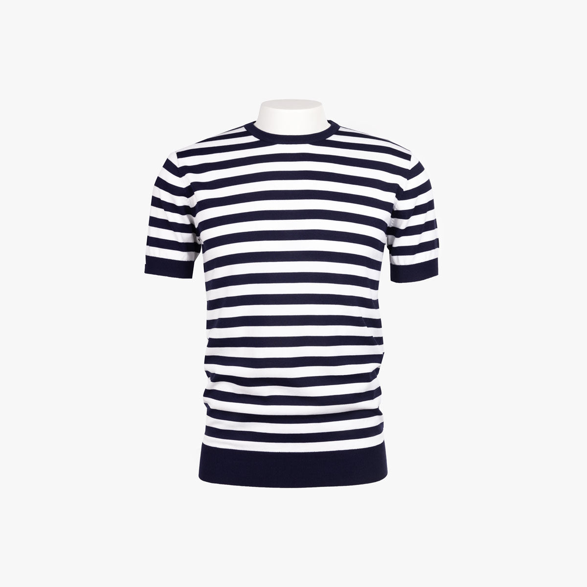 T-Shirt Rundhals mit Streifen in dunkelblau-weiß dkl. blau/weiss/gest Bild 4