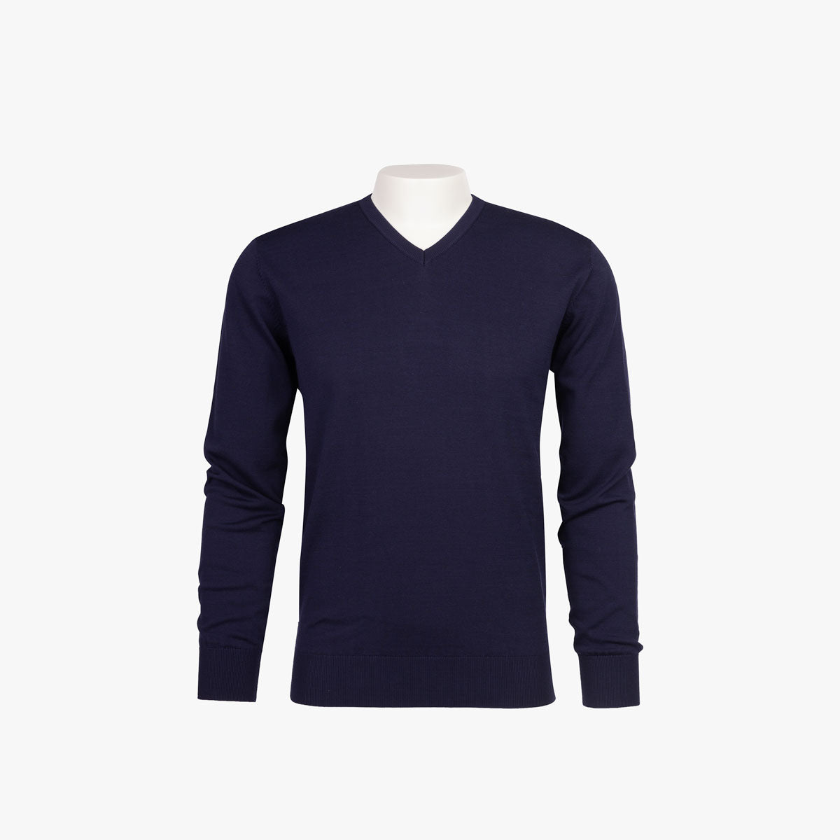 V-Ausschnitt Pullover in dunkelblau mit Seidenanteil dkl. blau Bild 4