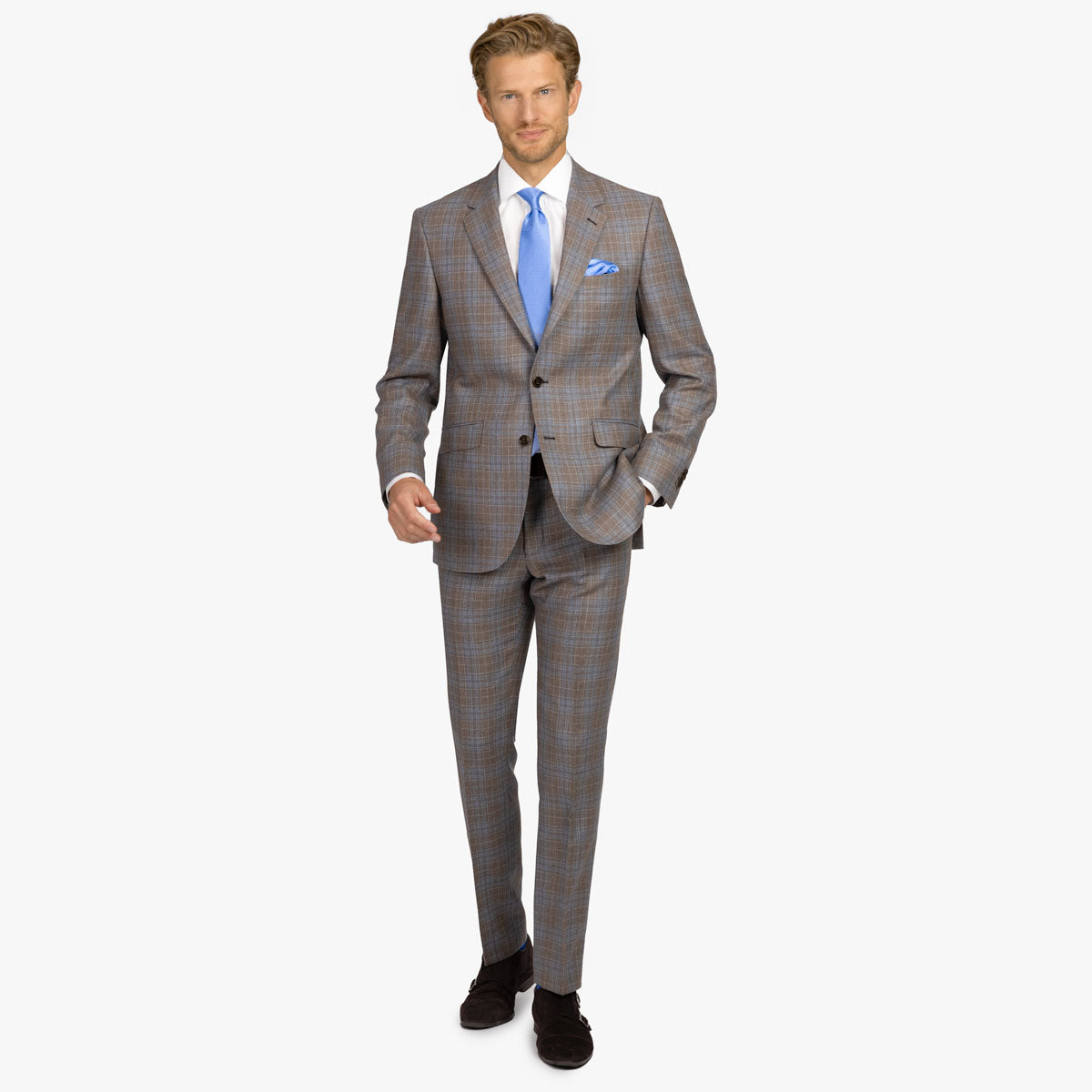 Anzug Prato mit Karo in braun blau braun/karo Bild 1