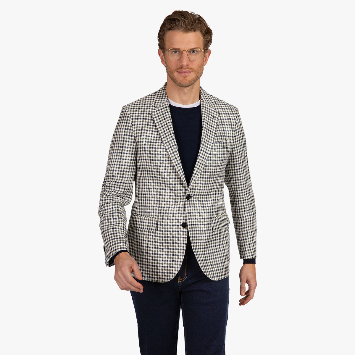 Sakko Genf/I mit Vichy in blau-grün-beige blau/karo Bild 1