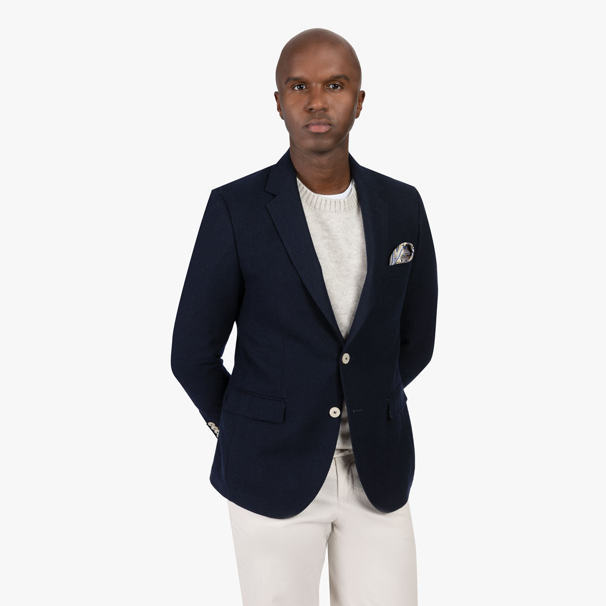 Sakko Genf in dunkelblauer Panamabindung und Kaschmiranteil dkl. blau Bild 2