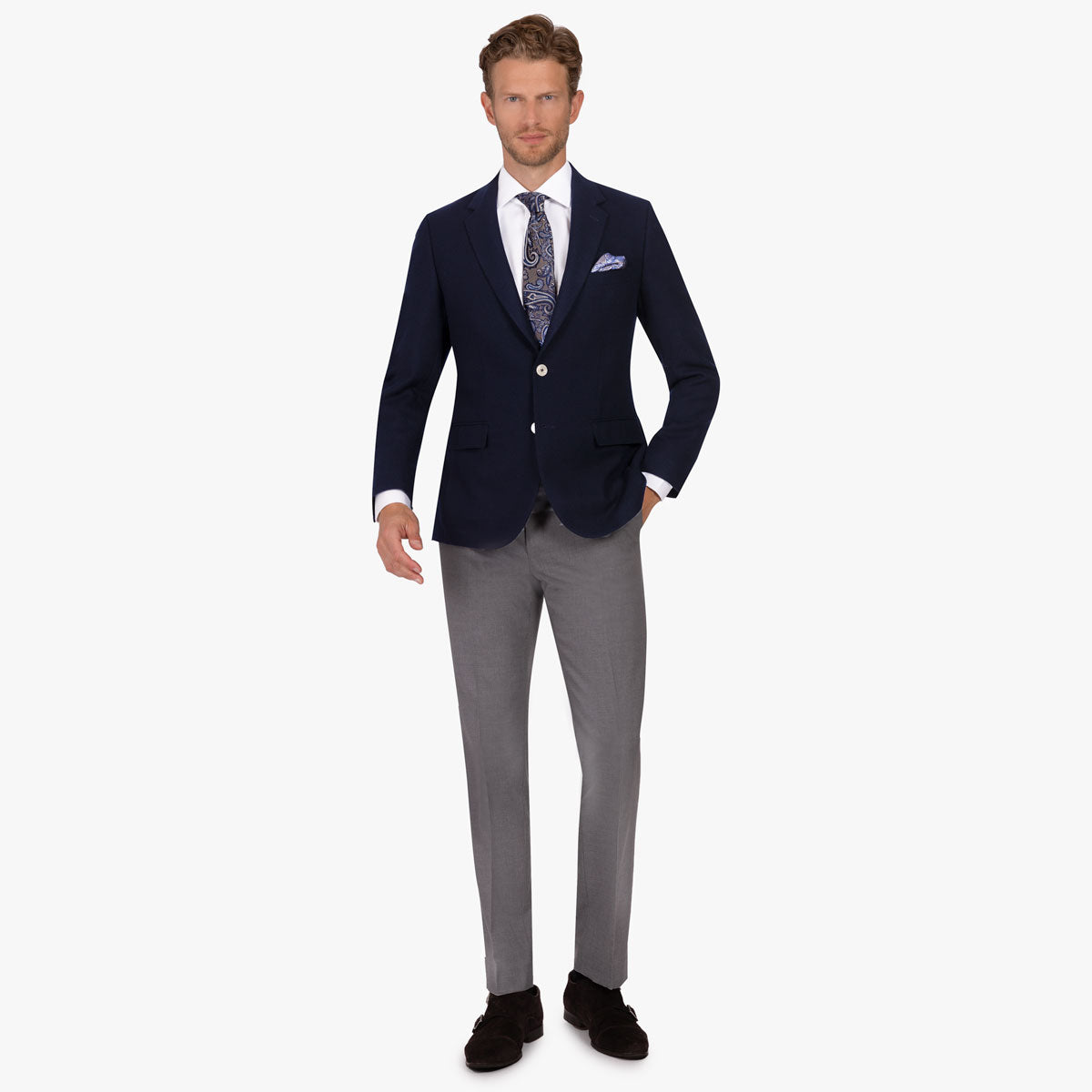 Sakko Genf in dunkelblauer Panamabindung und Kaschmiranteil dkl. blau Bild 8