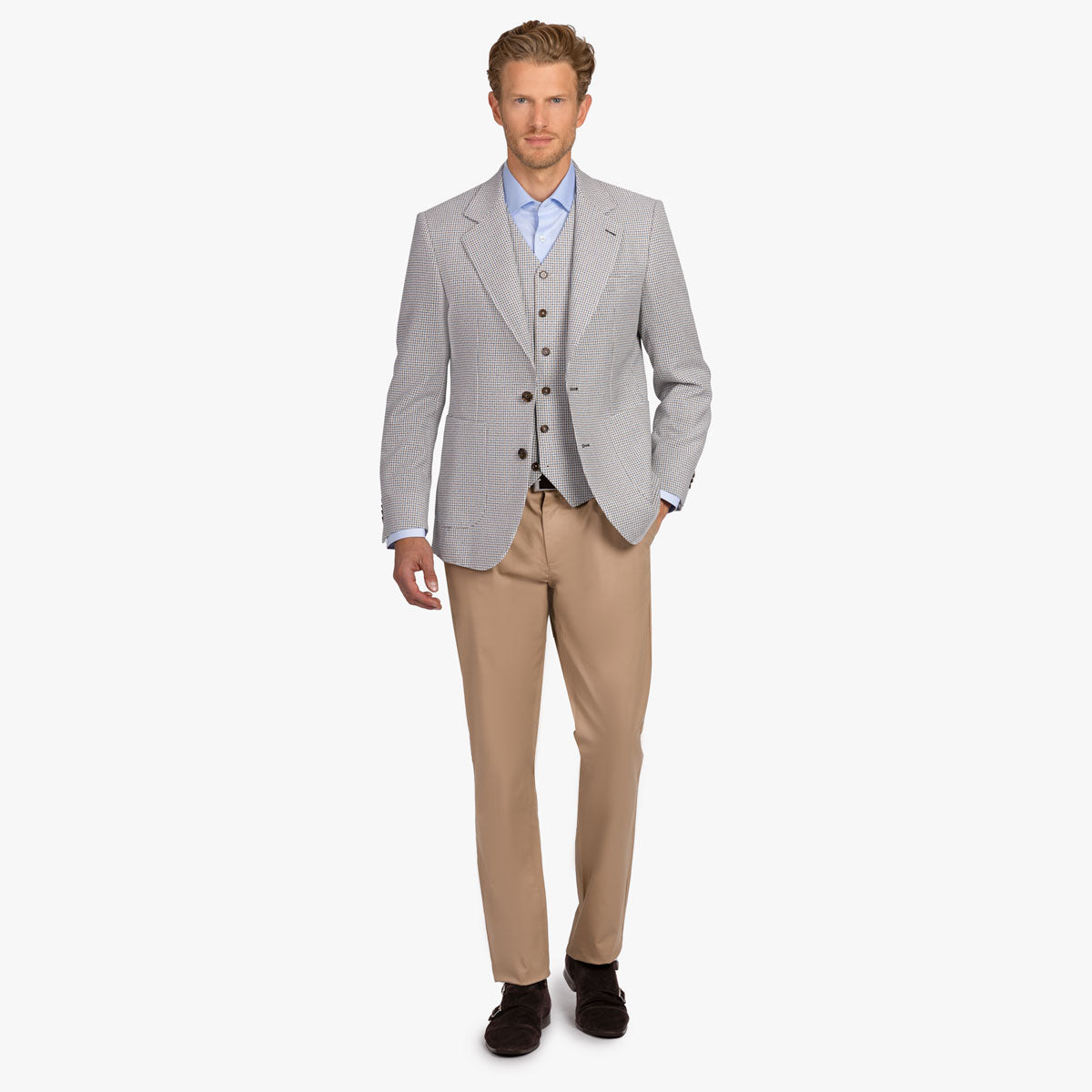 Sakko Havanna/I mit Hahnentrittmuster in beige beige/gemustert Bild 6