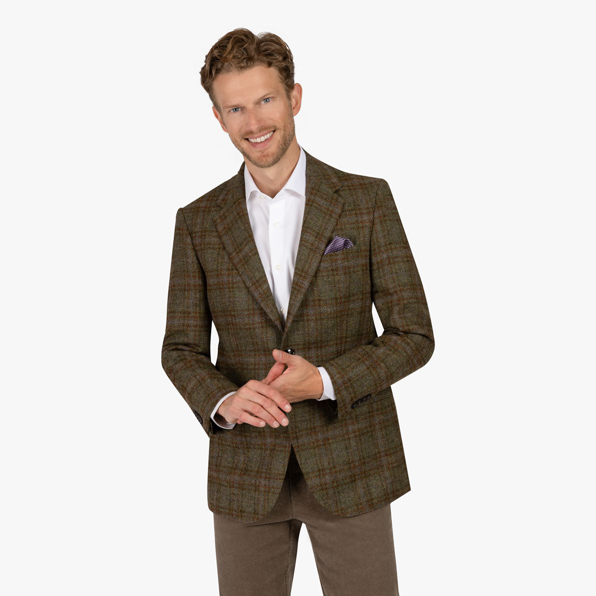 Sakko Prato aus Tweed grün Bild 1