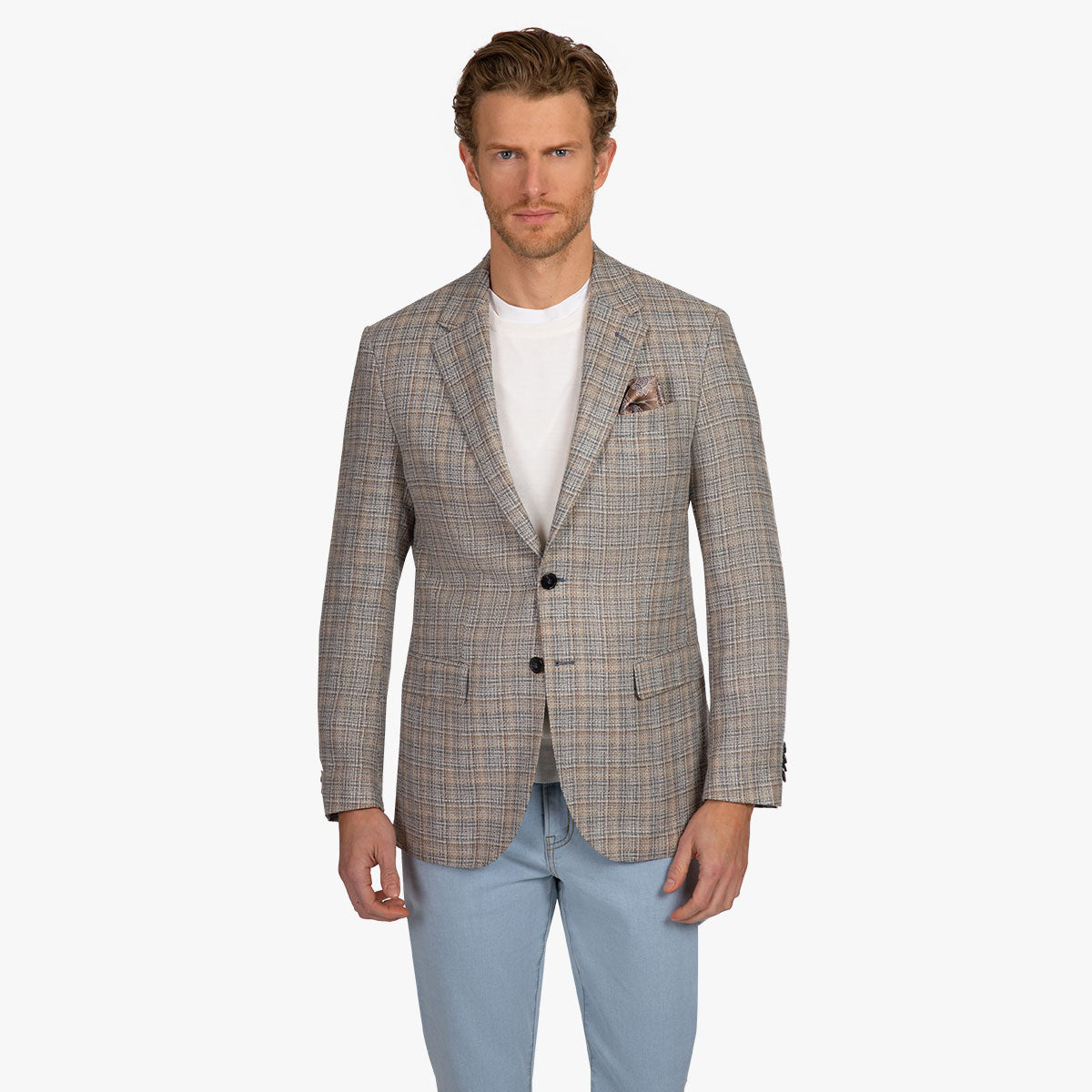 Sakko Prato/I aus Seide/Schurwolle in beige beige/gemustert Bild 1