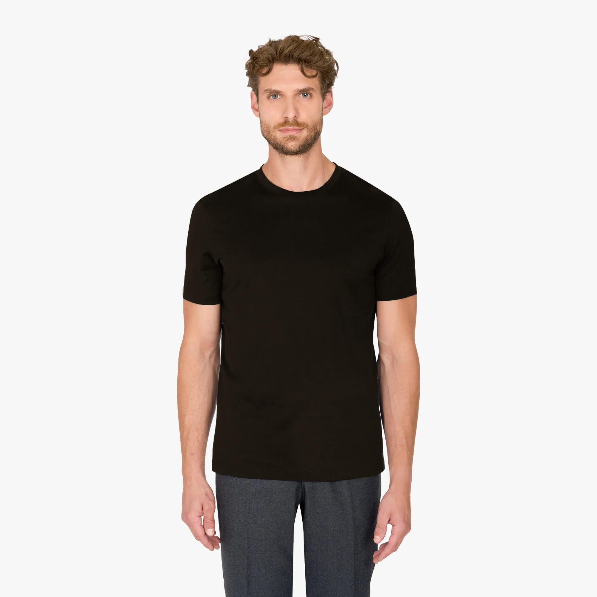 Schwarzes T-Shirt aus Egypt Cotton schwarz Bild 1