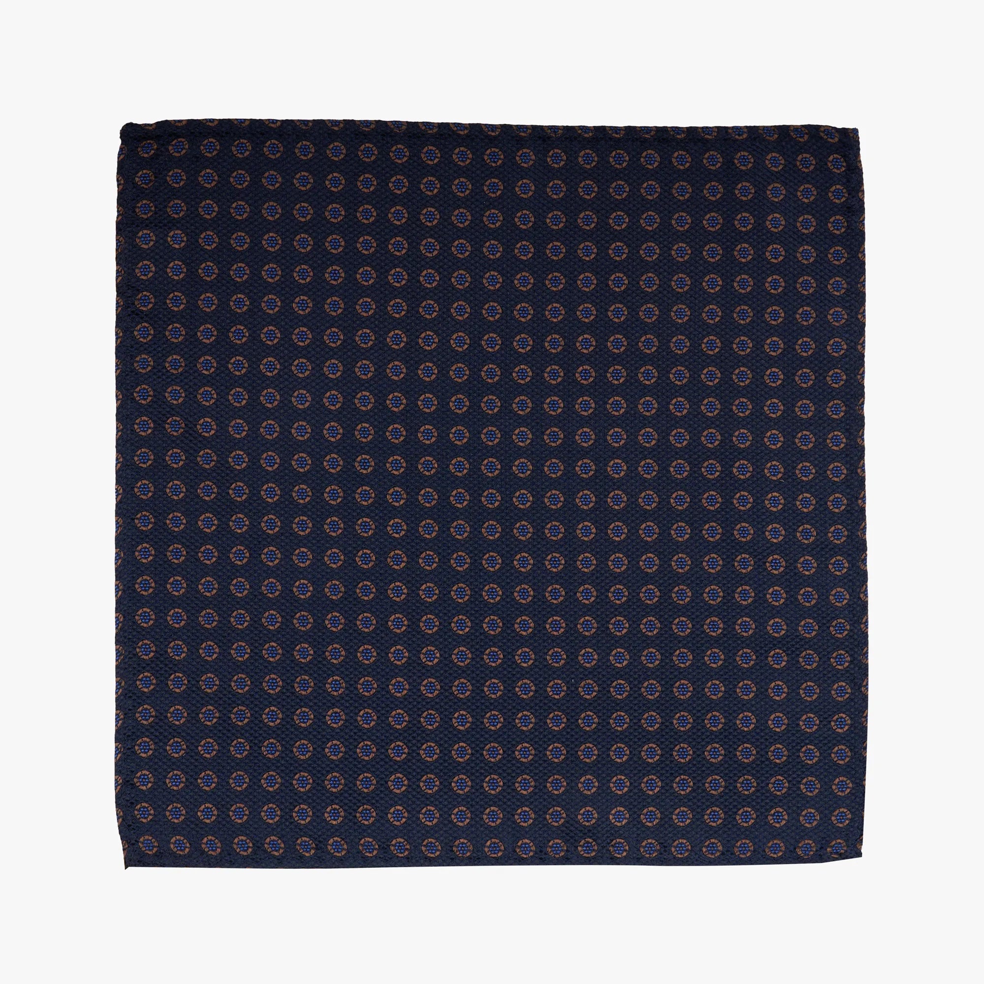 Einstecktuch aus reiner Seide in Dunkelblau mit blauen und beigen Elementen braun Bild 2