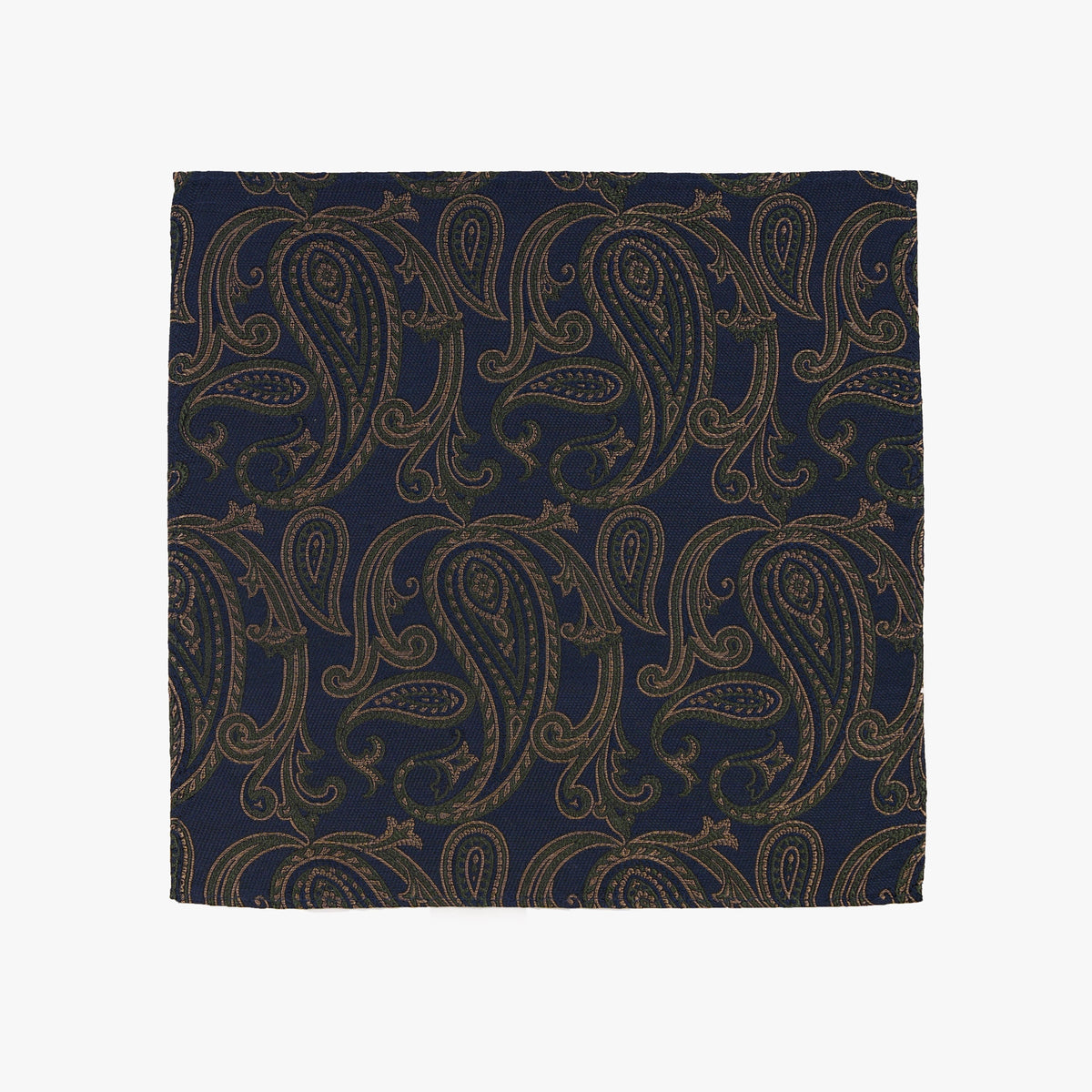 Einstecktuch in Blau mit gold-grünem Paisleymuster green Bild 2