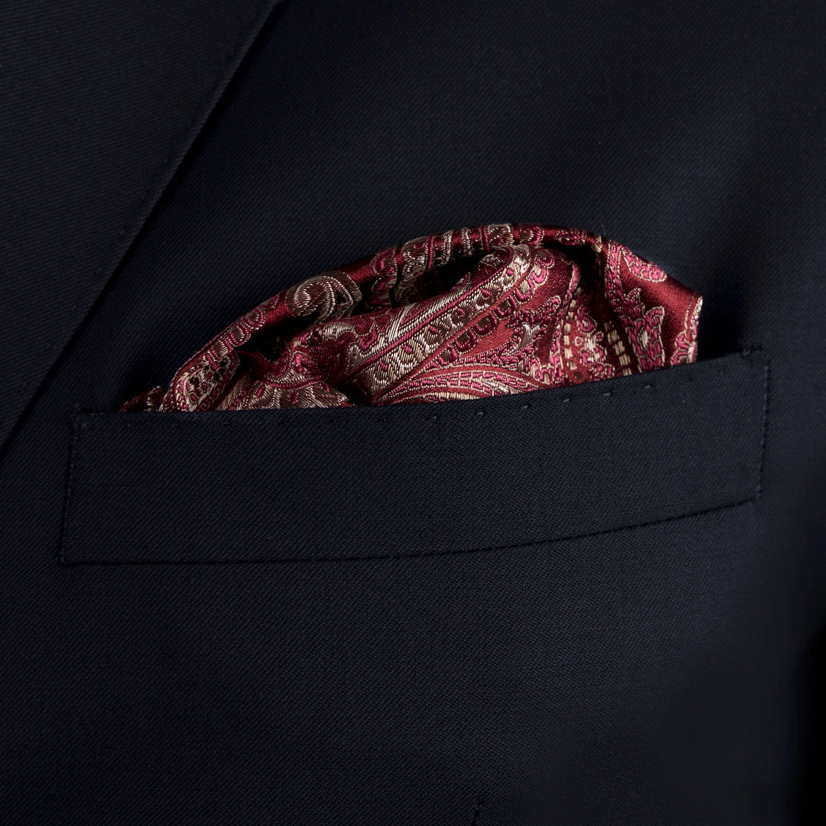 Einstecktuch in Rot mit Paisleymuster red Bild 1