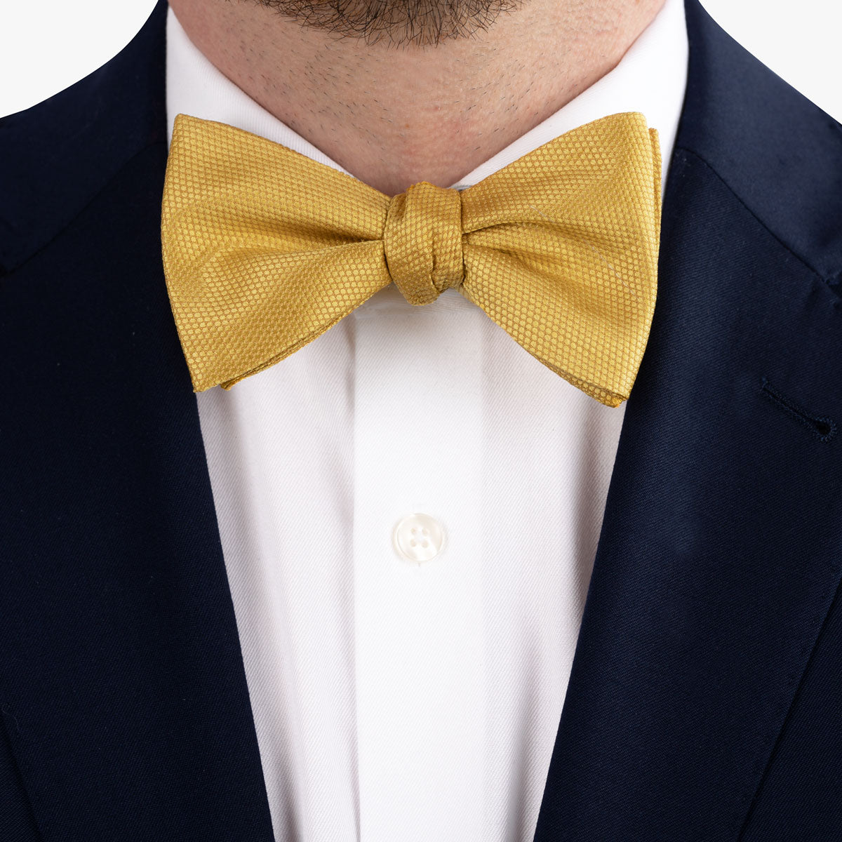 Fliege aus Seide in uni gold gold Bild 2