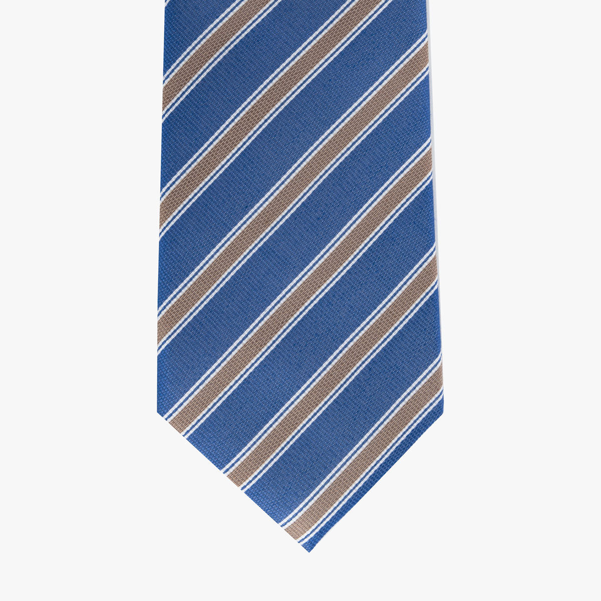 Krawatte aus Seide/Baumwolle in blau gestreift blau Bild 2