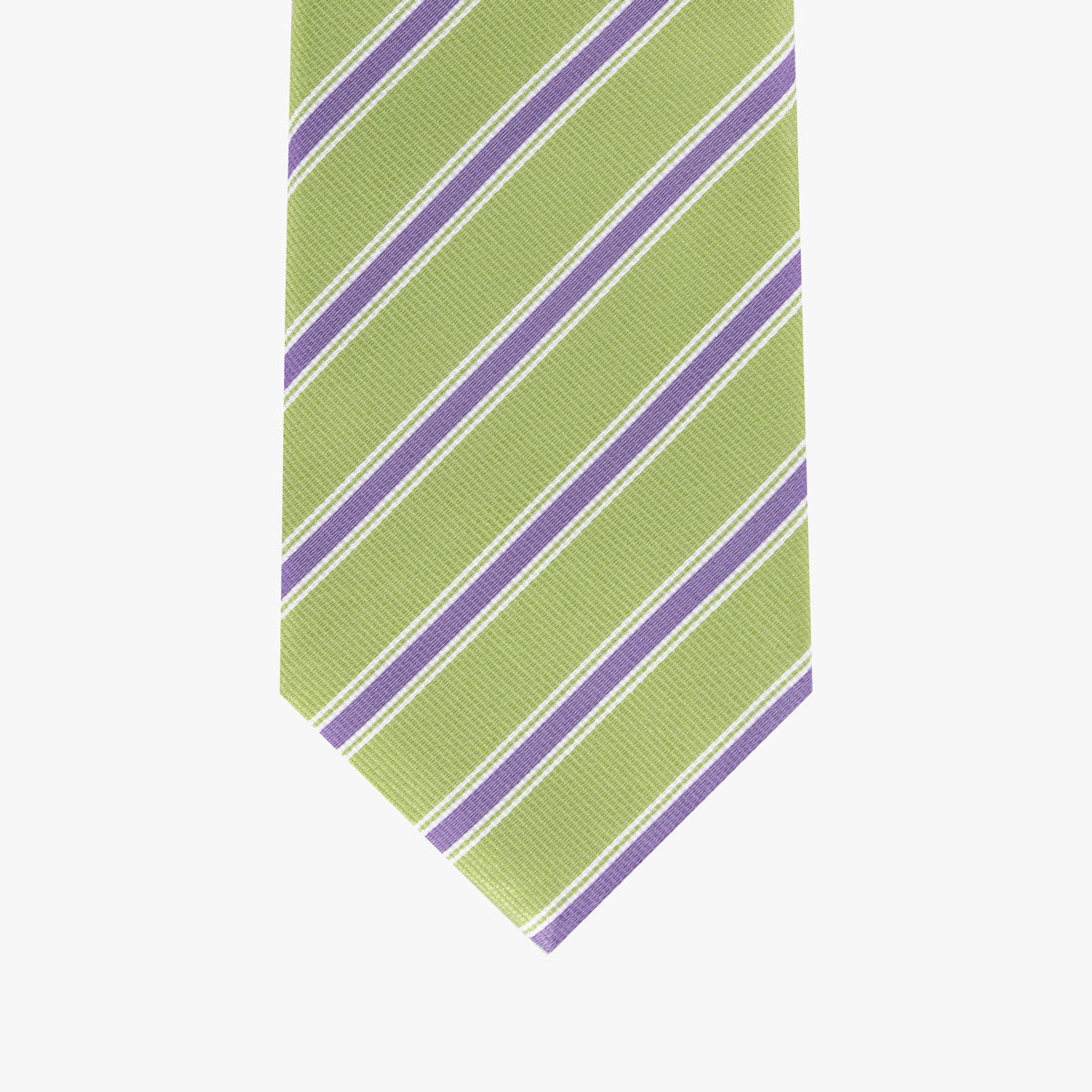Krawatte aus Seide/Baumwolle in hellgrün gestreift grün Bild 2
