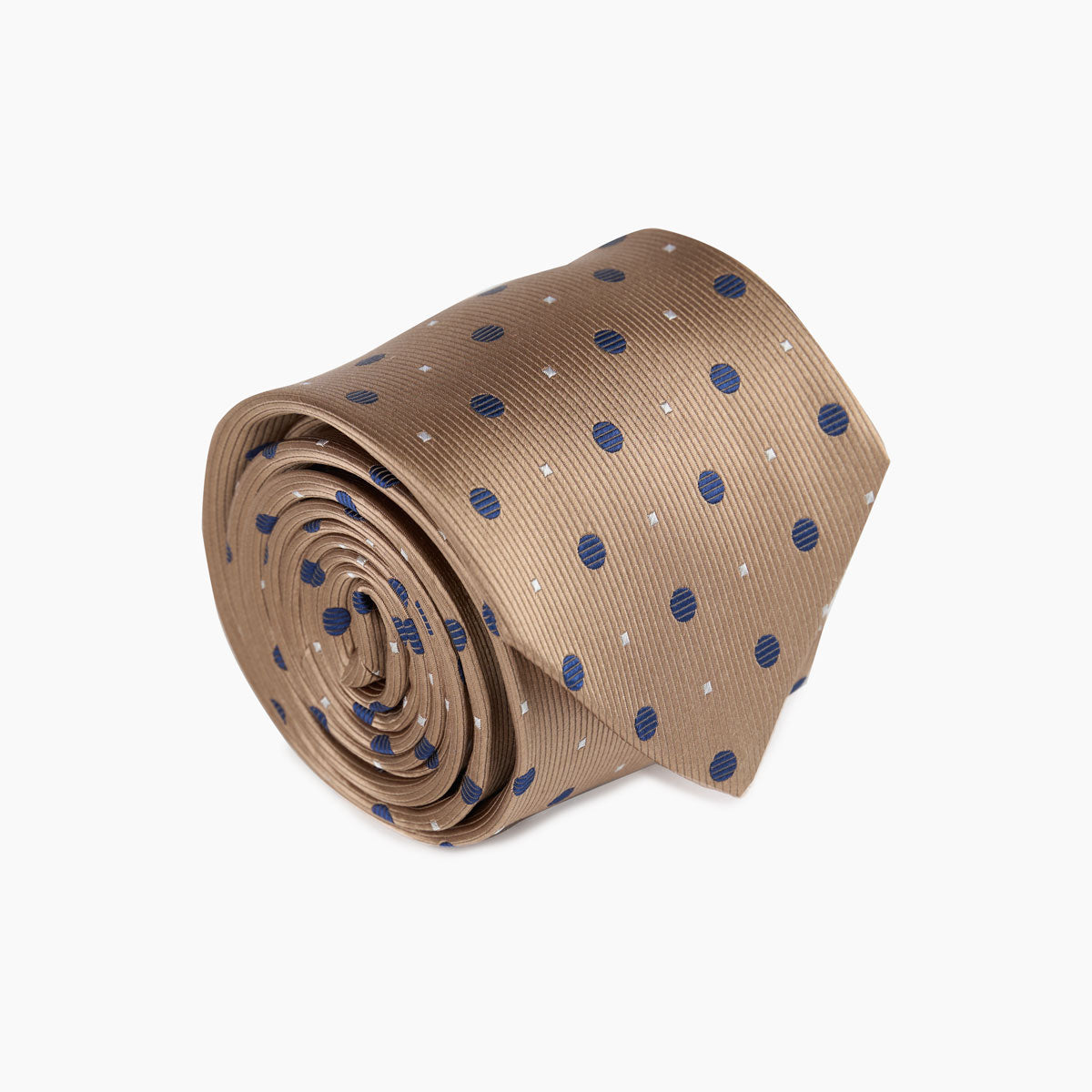 Krawatte aus Seide in Beige mit dunkelblauen Punkten beige Bild 1