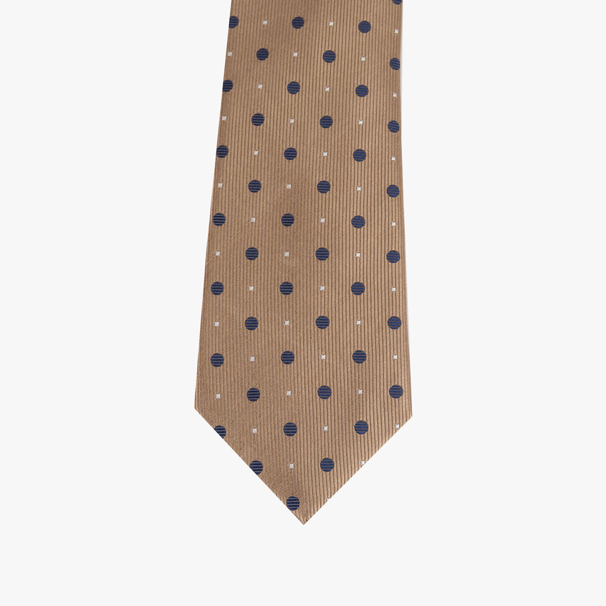 Krawatte aus Seide in Beige mit dunkelblauen Punkten beige Bild 2