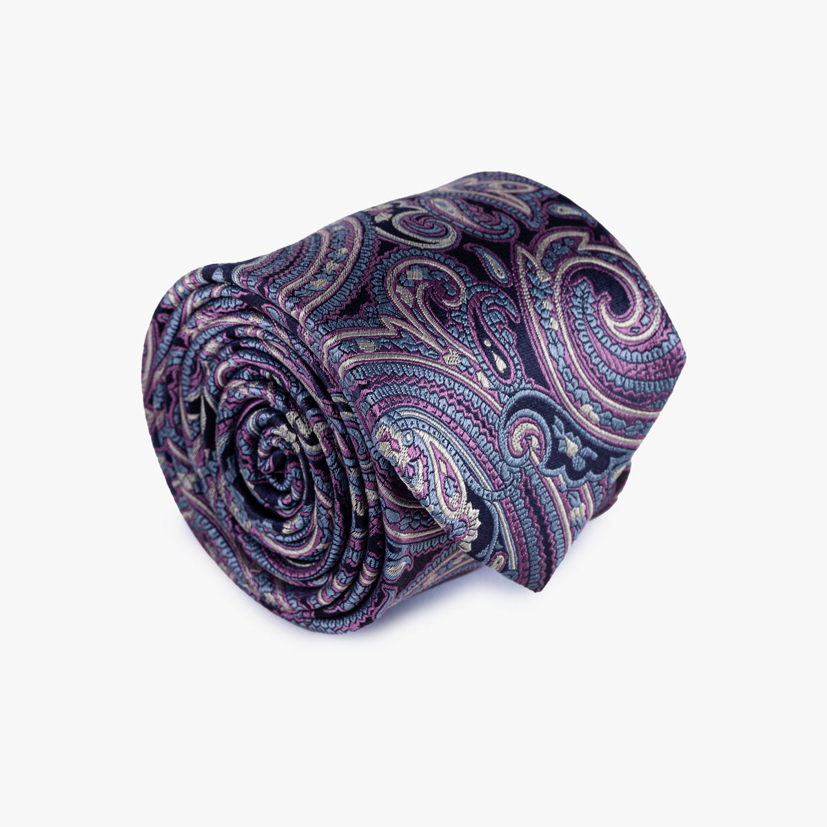 Krawatte aus Seide in dunkelblau mit pinkem Muster pink Bild 1