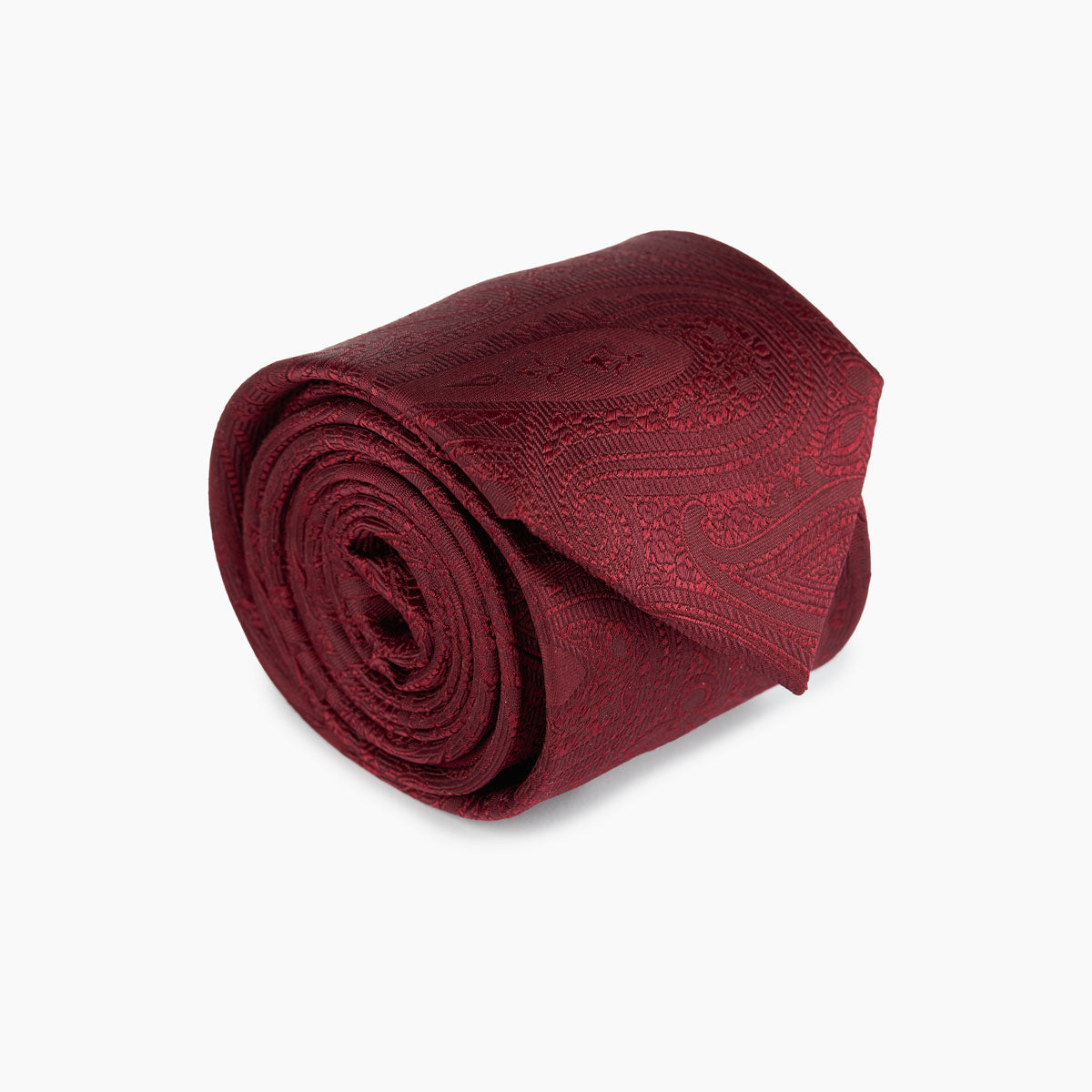 Krawatte aus Seide in Dunkelrot mit Paisley-Muster rot Bild 1