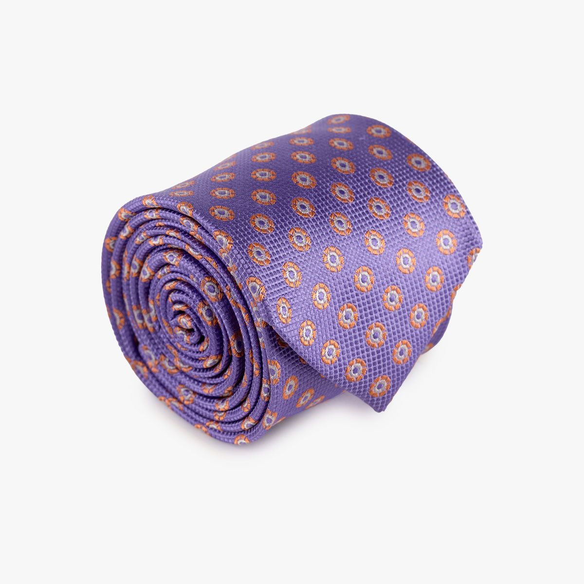 Krawatte aus Seide in lila mit orangem Muster lila Bild 1