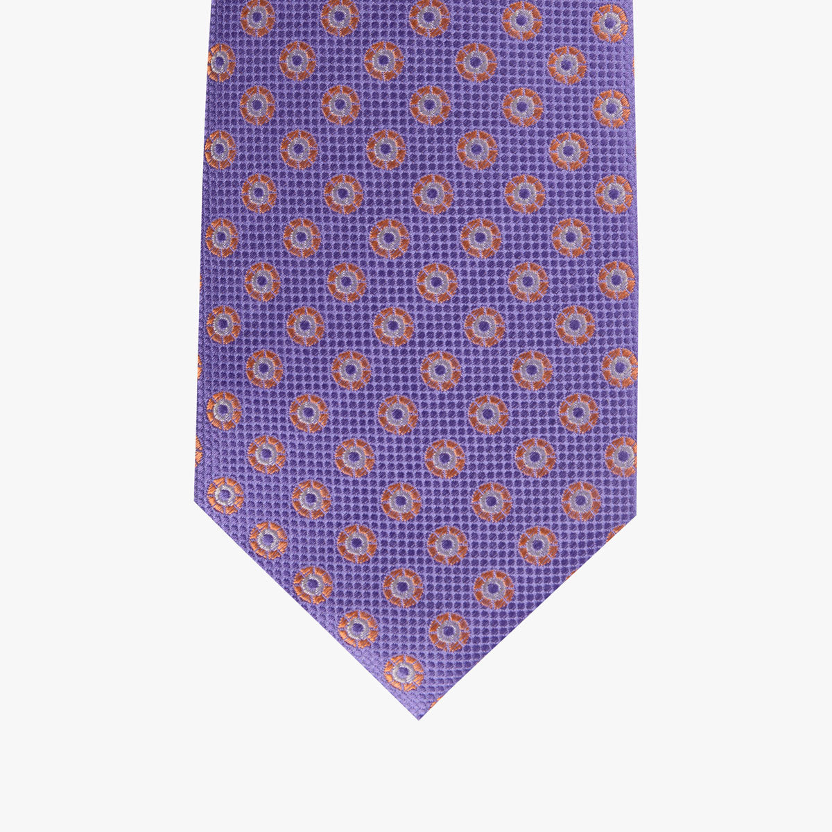 Krawatte aus Seide in lila mit orangem Muster lila Bild 2