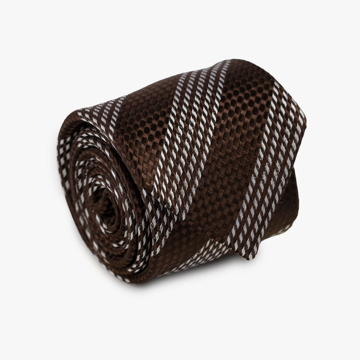 Krawatte gestreift in braun und weiß brown Bild 1