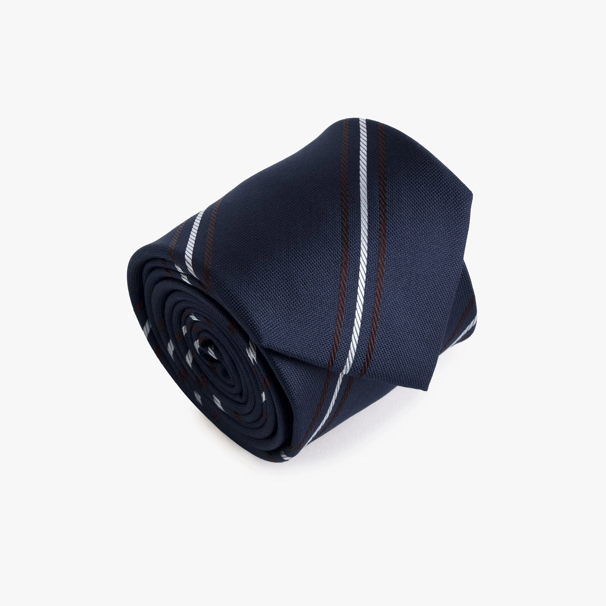 Krawatte in Blau mit braunen Streifen brown Bild 1