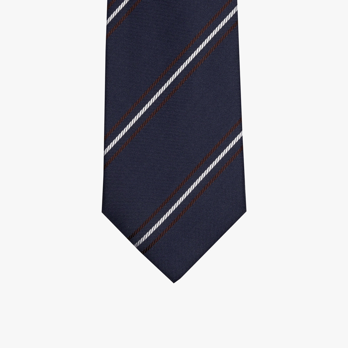 Krawatte in Blau mit braunen Streifen brown Bild 2
