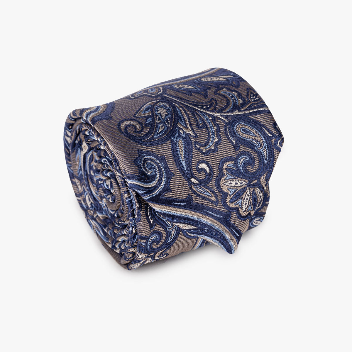 Krawatte mit Paisley in blau beige beige Bild 1