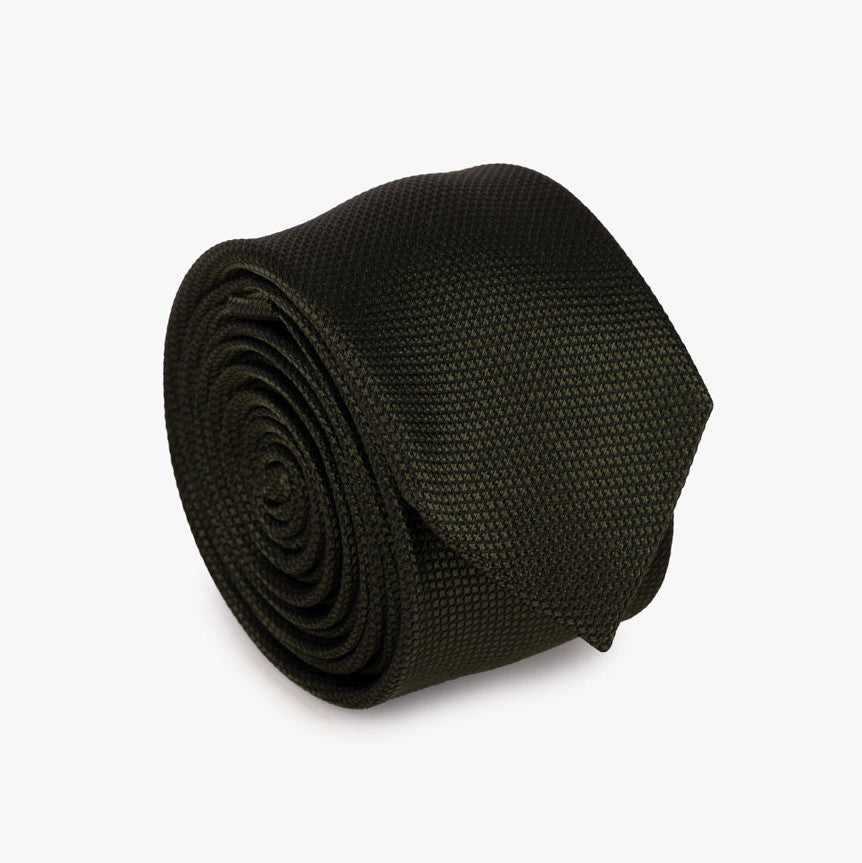 Krawatte in dunkelgrün - Slim dkl. grün Bild 1