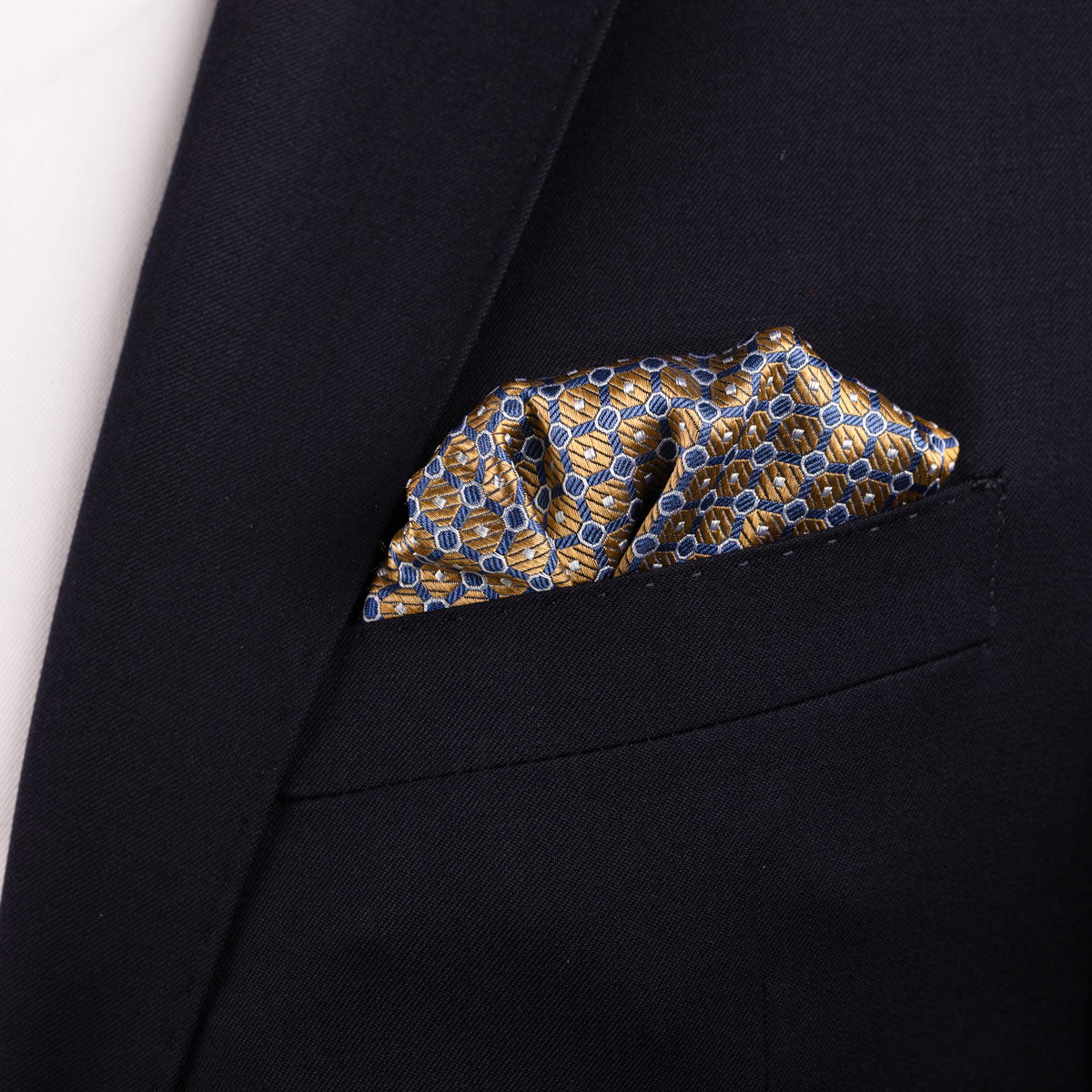 Einstecktuch aus Seide in gelb mit Karomuster gelb Bild 1