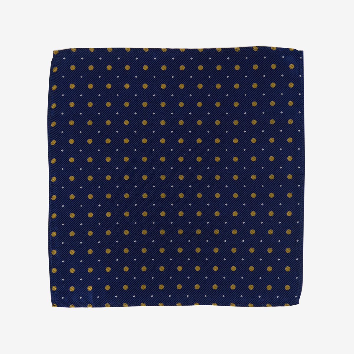 Einstecktuch aus reiner Seide mit Punktemuster in Blau und Gelb dkl. blau Bild 2