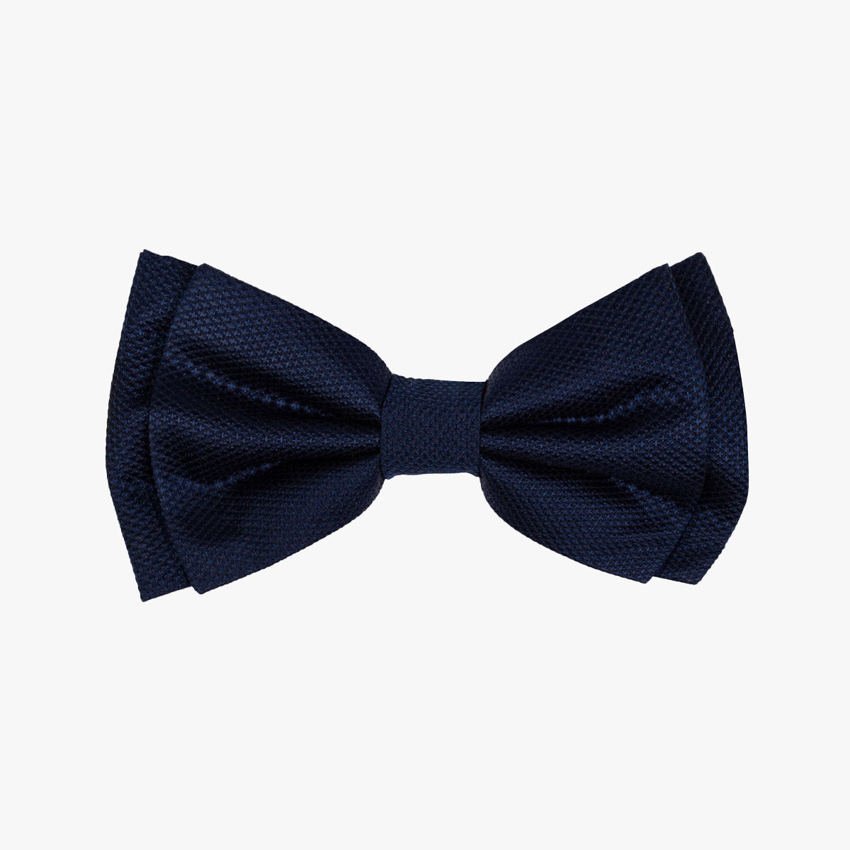 Vorgebundene Fliege aus Seide in uni dunkelblau blau Bild 1